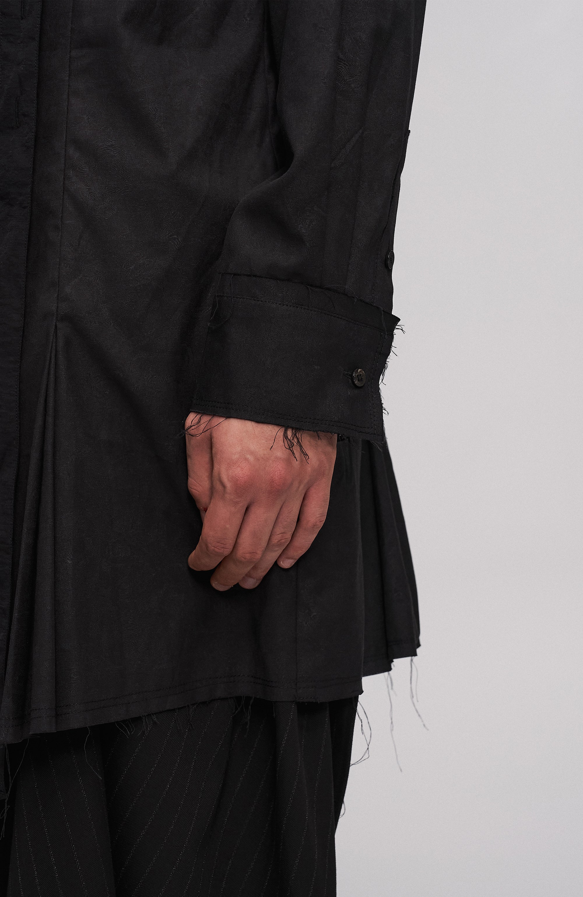 ILNya Nieternite Nifutur Asym Draped Raw-Edged Shirt, premium urban and streetwear designers apparel on PROJECTISR.com, ILNya Nieternite Nifutur