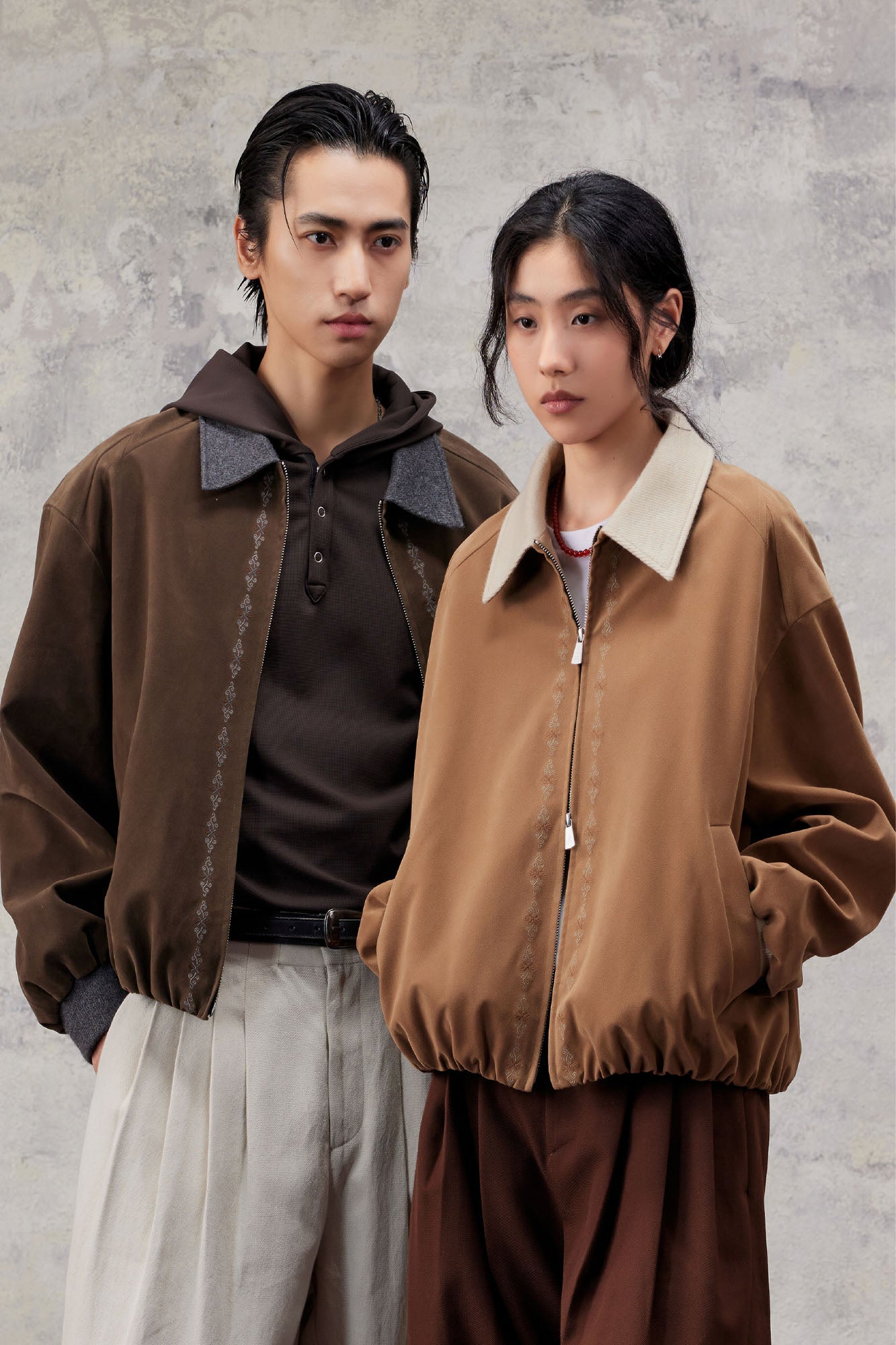 ALVNG AR ANTS Contrast Collar Totem Embroidered Jacket
