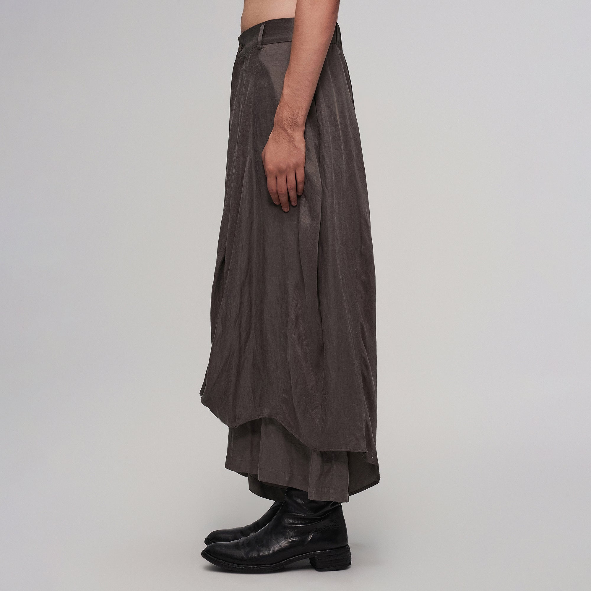 ILNya Nieternite Nifutur Asymmetric Tencel-Linen Blend Layered Skort