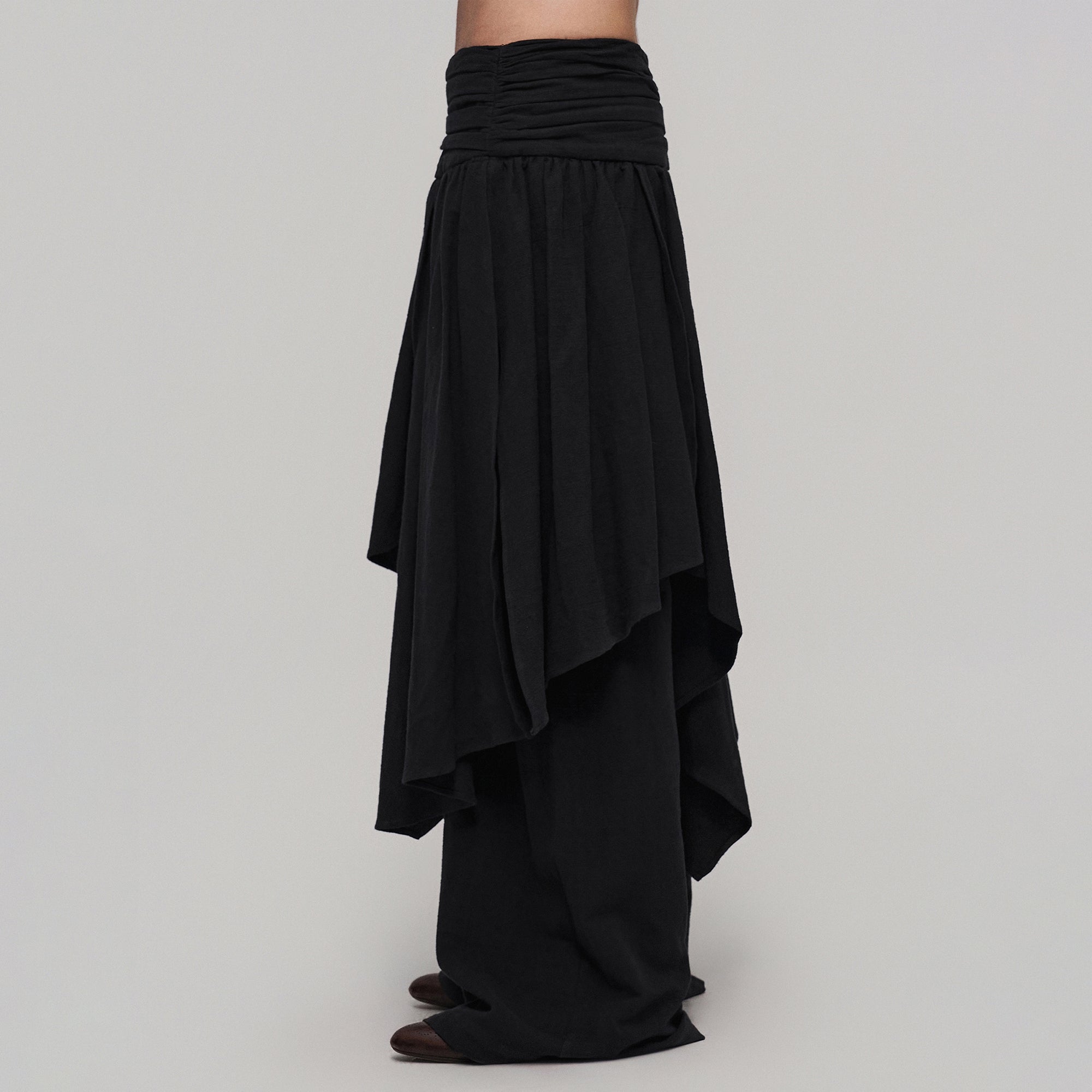 ILNya Nieternite Nifutur Crinkled Flap Cotton-Linen Blend Skort