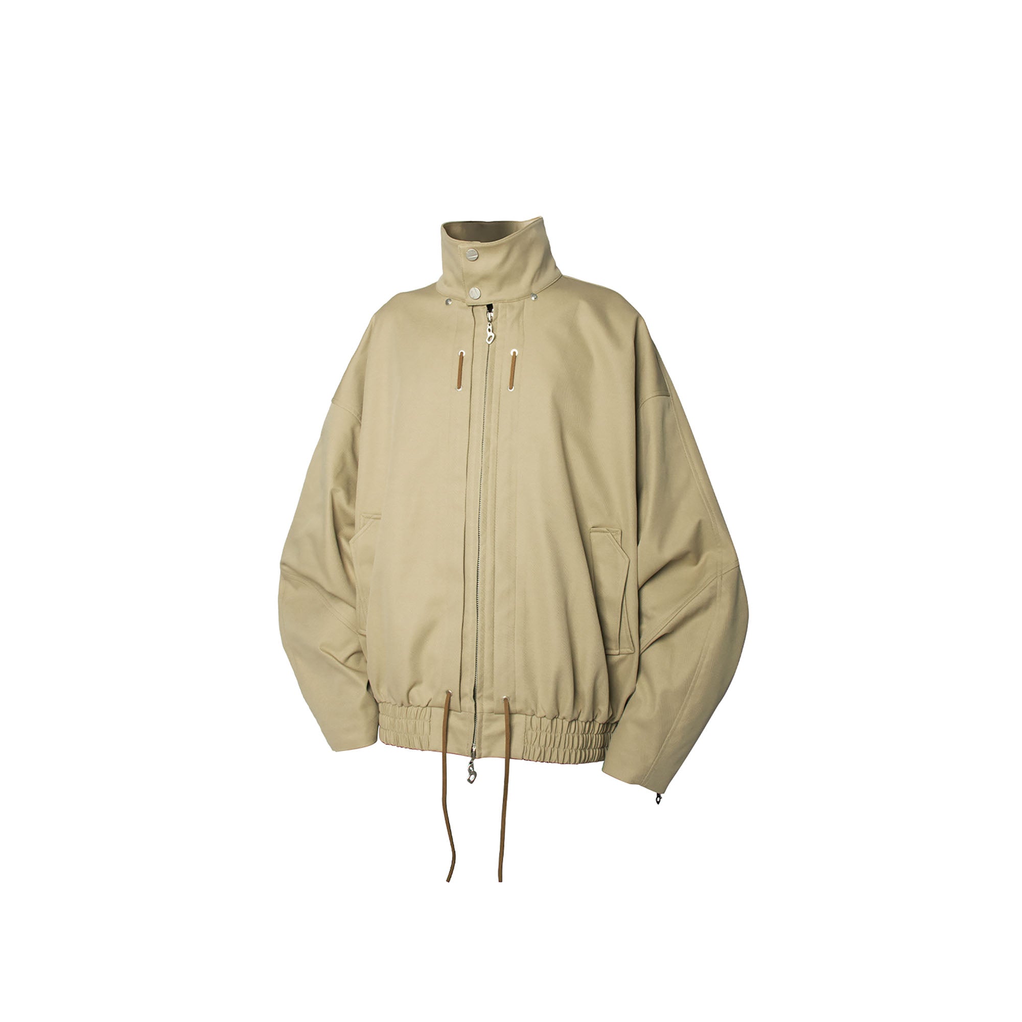 RELABEL Detachable Hood Batwing Sleeve Jacket Yellow