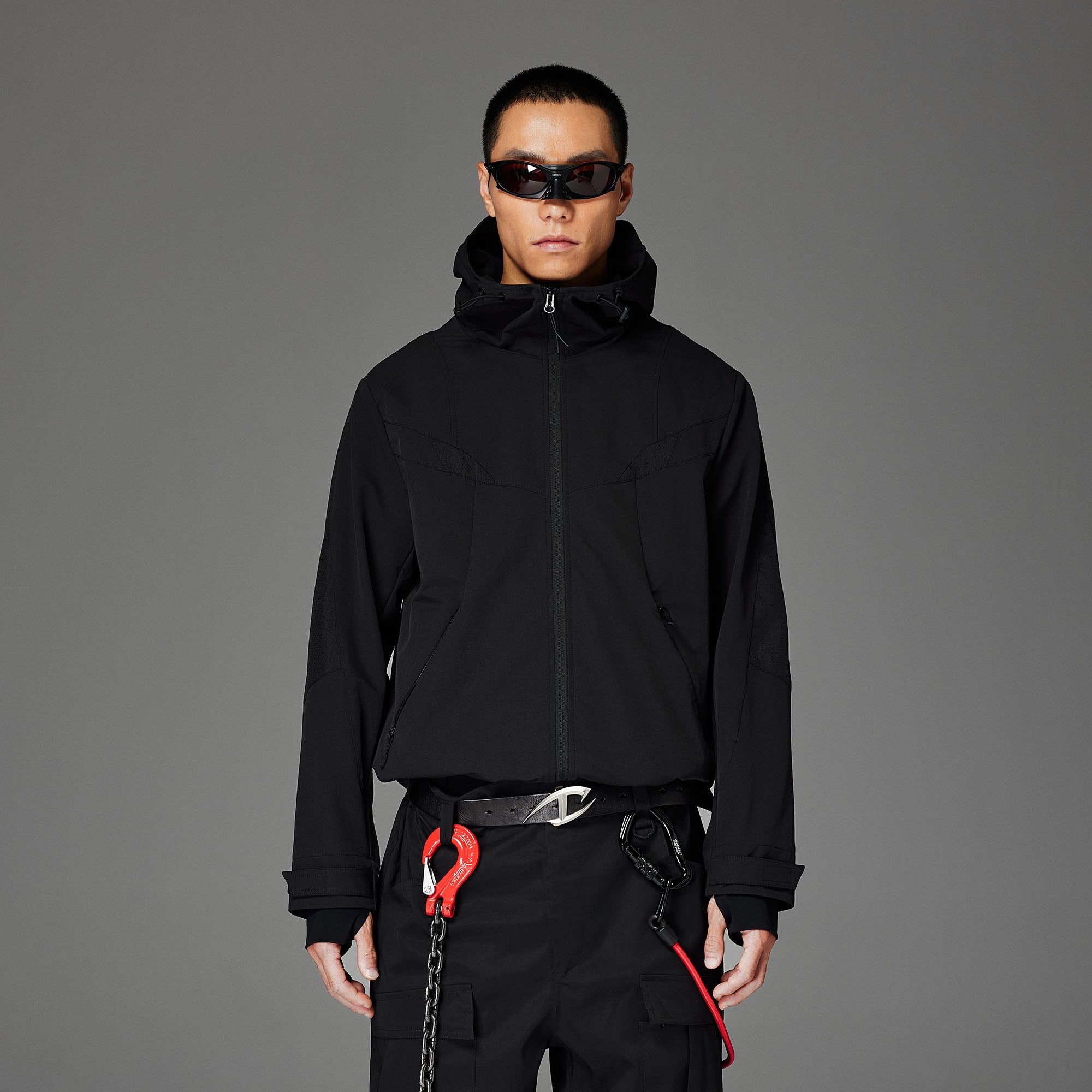 Converta Drawcord Technical Jacket テック系 CATSSTAC Tech Structured Panel Softshell Hooded Jacket