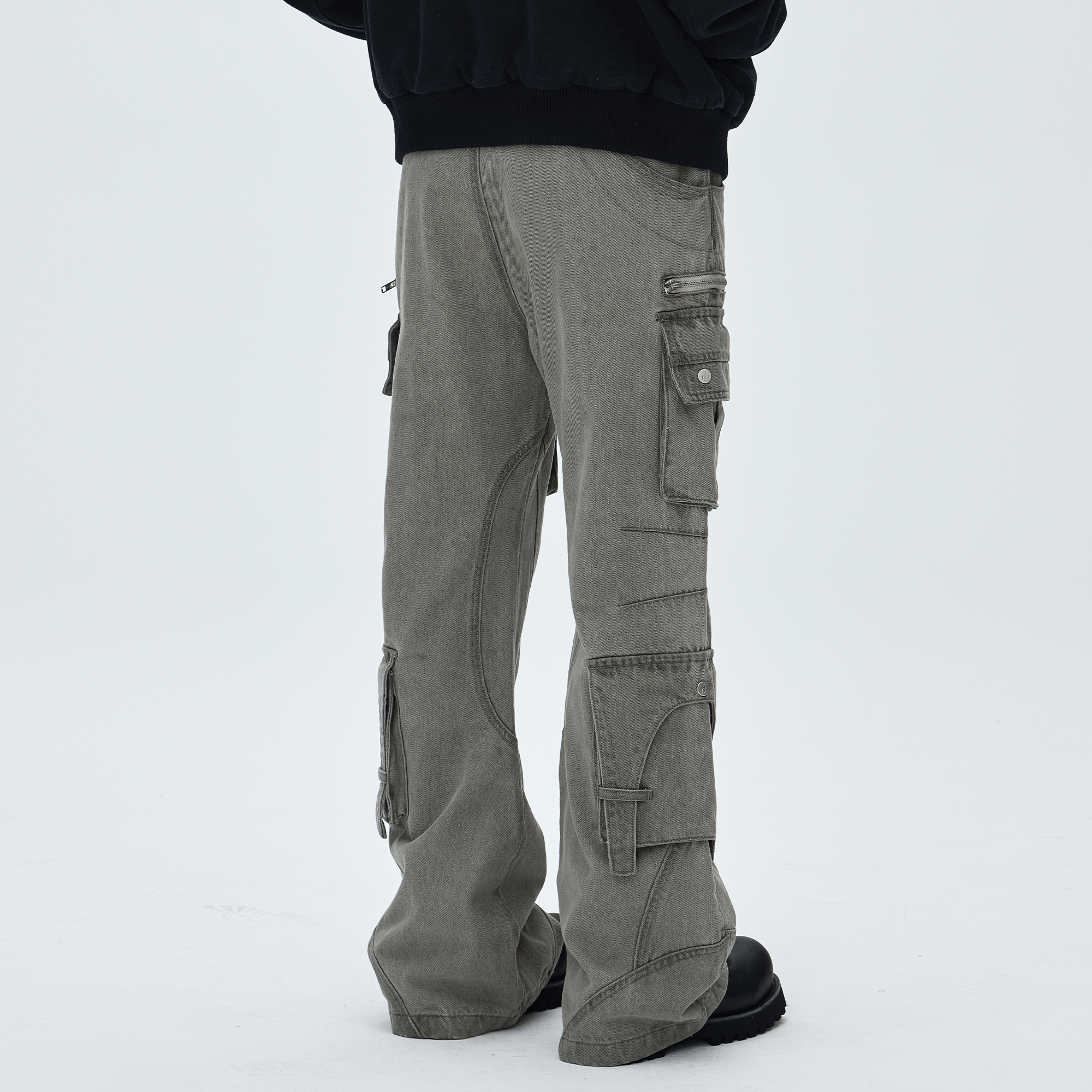 CATSSTAC Washed Multi-Pocket Utility Straight-Leg Jeans, premium urban and streetwear designers apparel on PROJECTISR.com, CATSSTAC