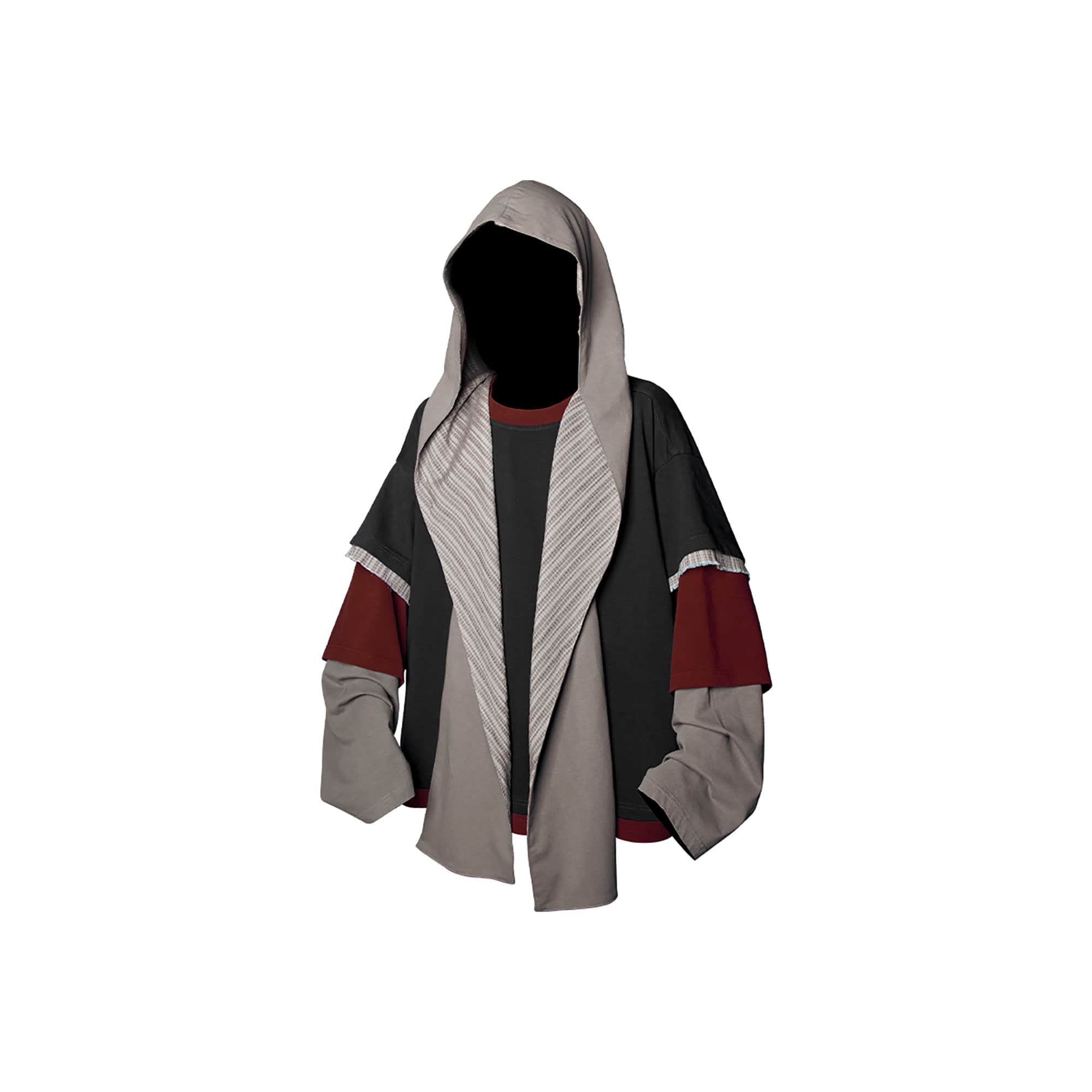 国内で当店のみ RELABEL - Detachable Hood Layered Sleeve Tee RELABEL Detachable Hood Layered Sleeve T-Shirt