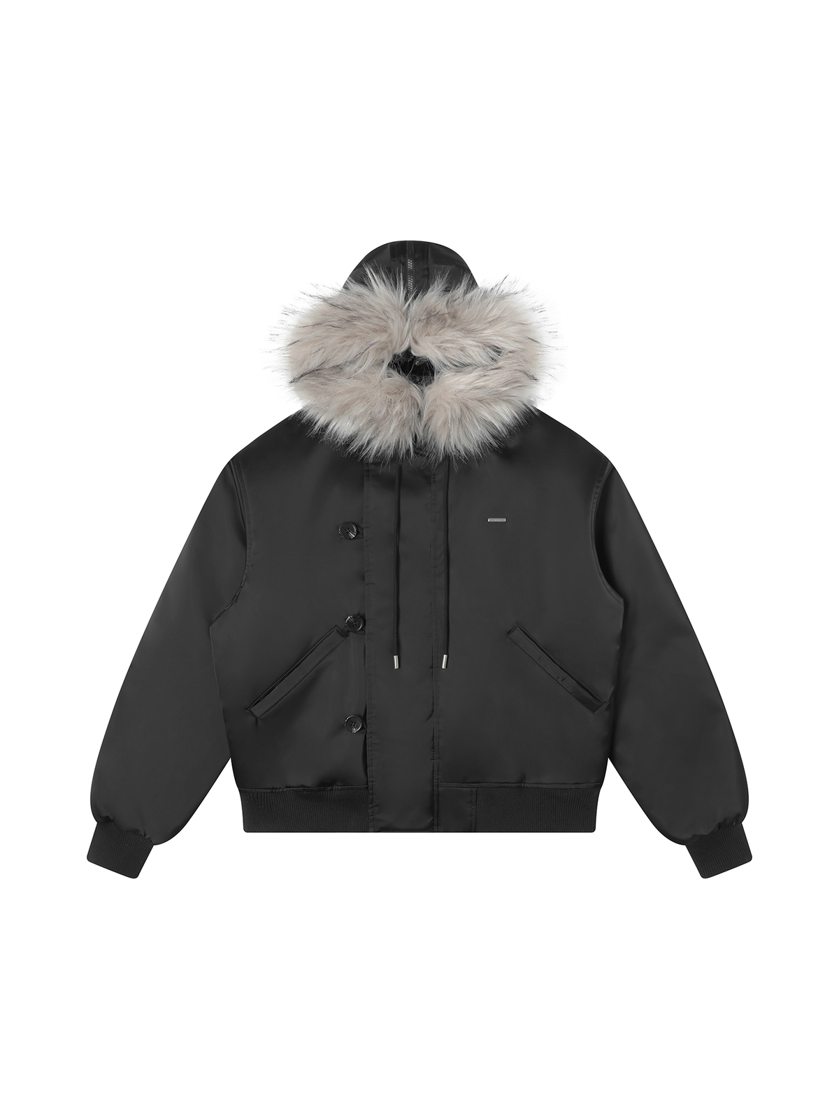 TGNS Detachable Fur-Collar Hooded Padded Parka