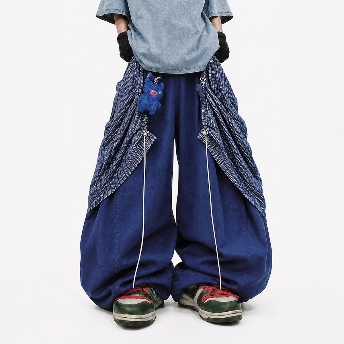 UUCSCC Detachable Flap Wide-Leg Cargo Pants