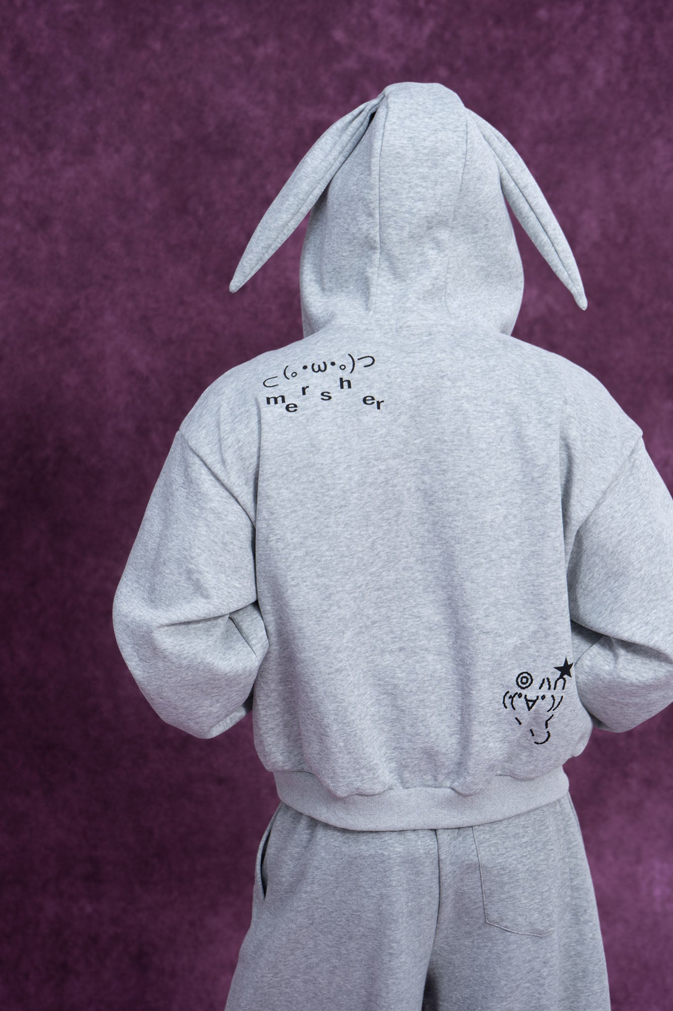 CLP Rabbit Ear Doodle Zip-Up Hoodie