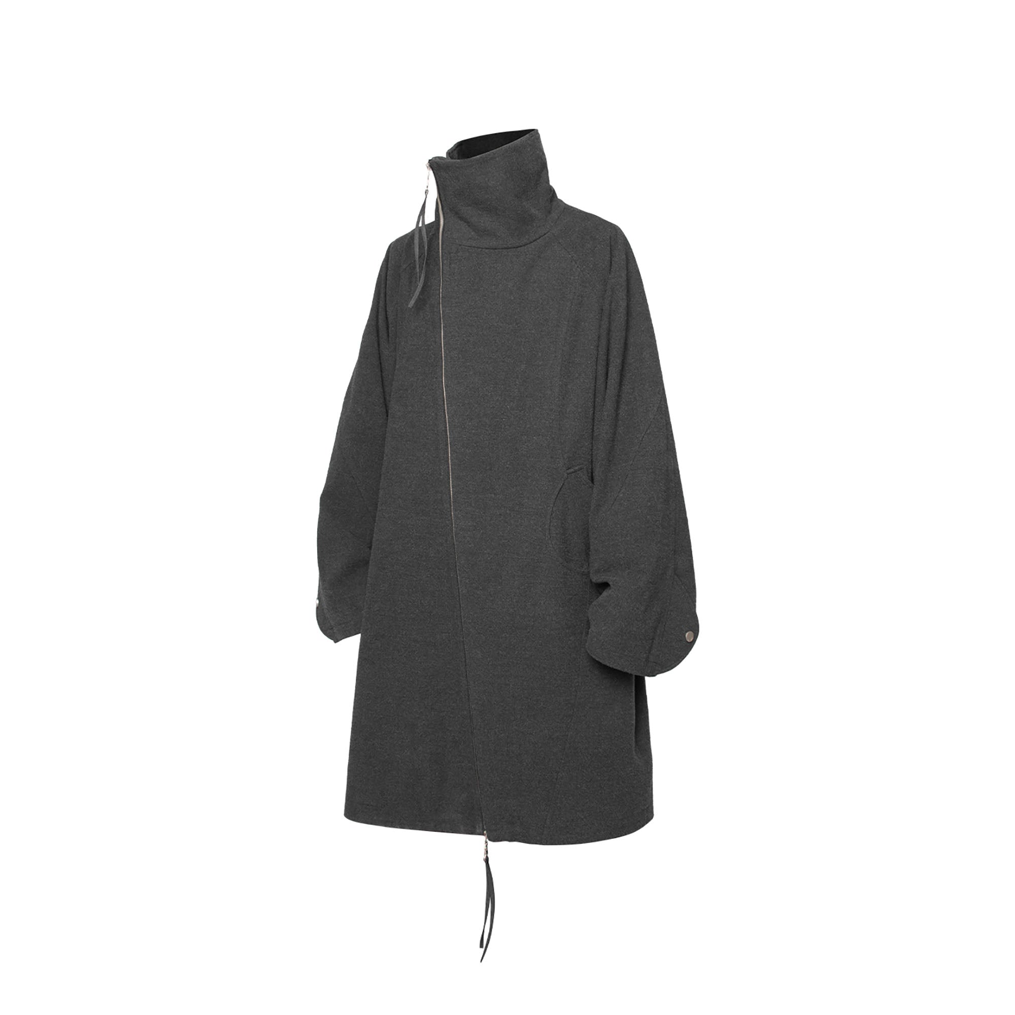RELABEL Layered Placket Wool Blend Coat