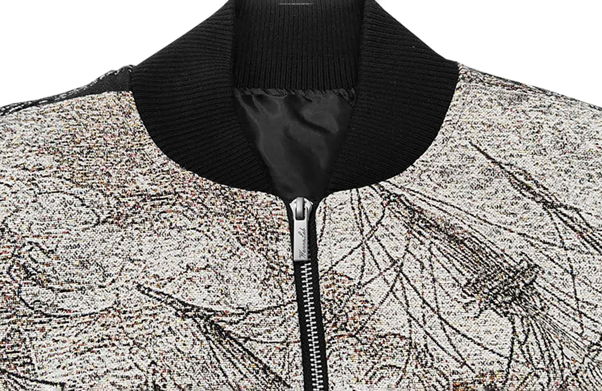 WANNA LAB Leviathan Embroidered Jacquard Bomber Jacket