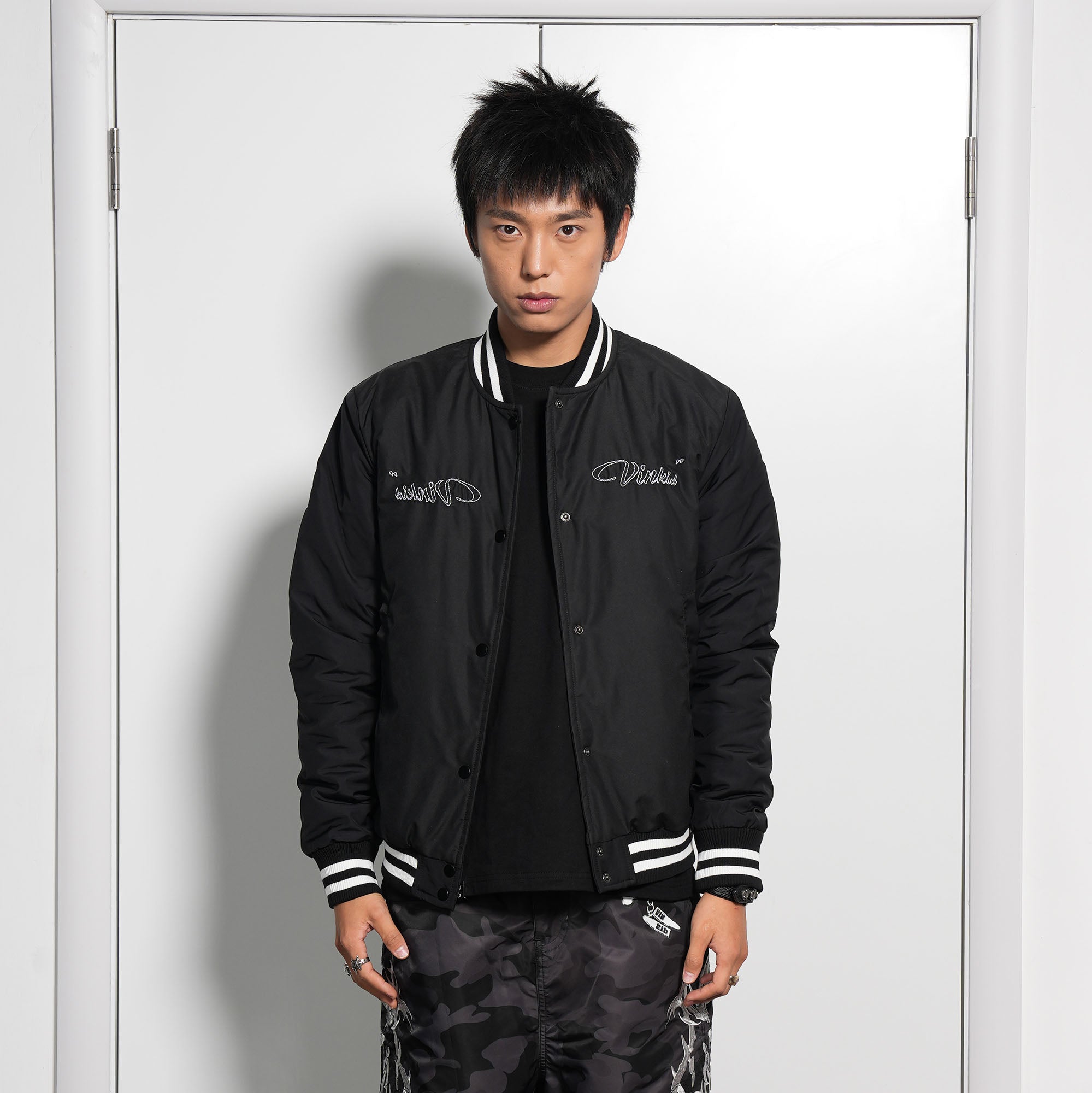 VINKID No.88 Peace Doves Padded Varsity Jacket