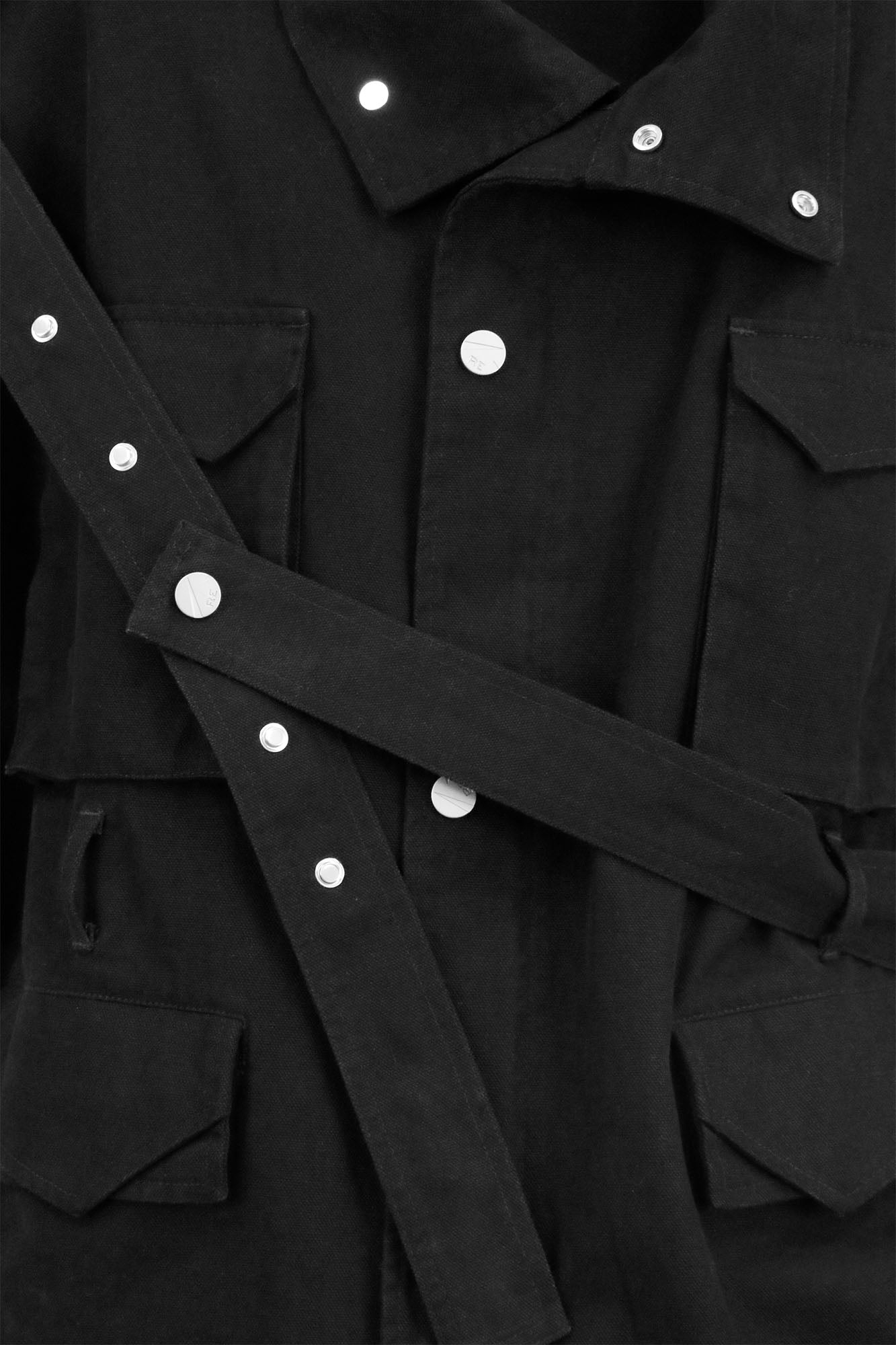 RELABEL Retro Multi-Pocket Snap-Hem Convertible Jacket Black