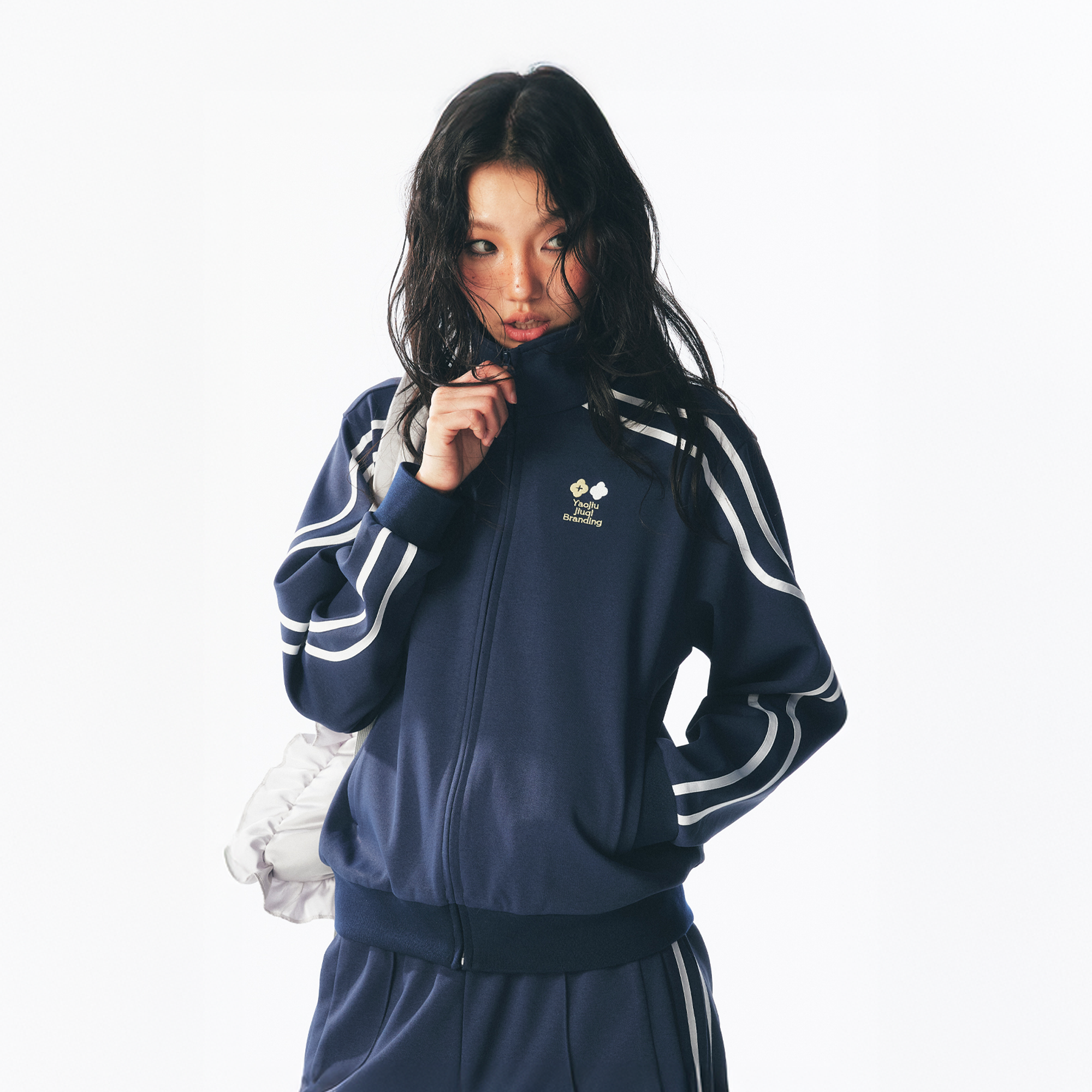 1997 POSTOFFICE Contrast Curved-Stripe Quick-Dry Track Jacket