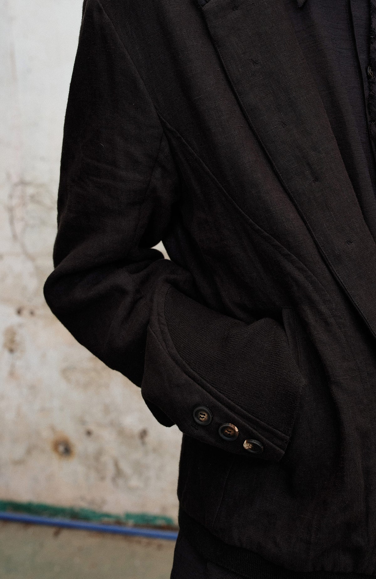 ILNya Nieternite Nifutur Asymmetrical Ribbed-Splice Short Jacket