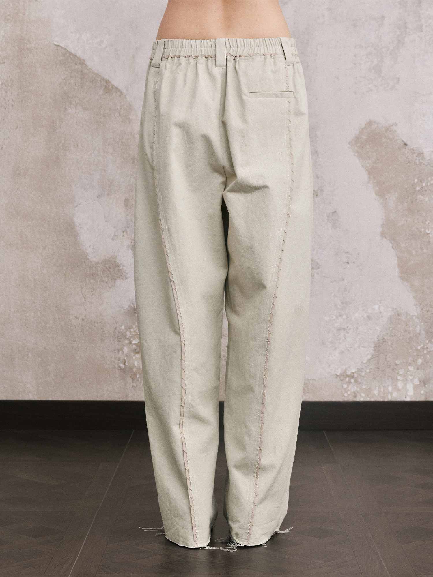 ILNya Nieternite Nifutur Linen-Blend Raw Edge Curved Pants