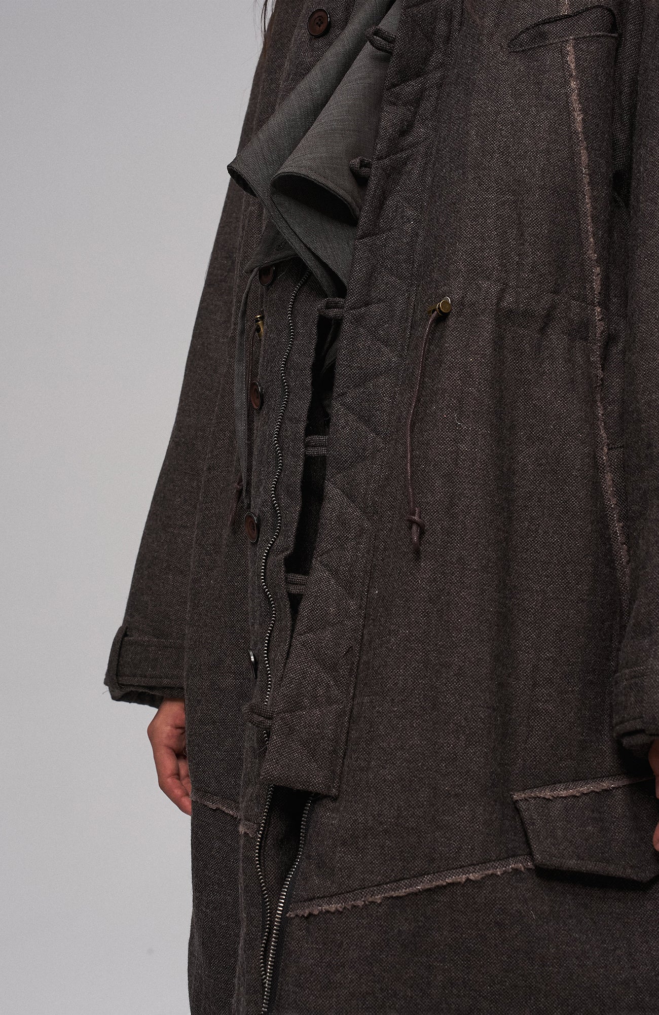 ILNya Nieternite Nifutur Asym Hem Drawcord Wool-Blend Parka