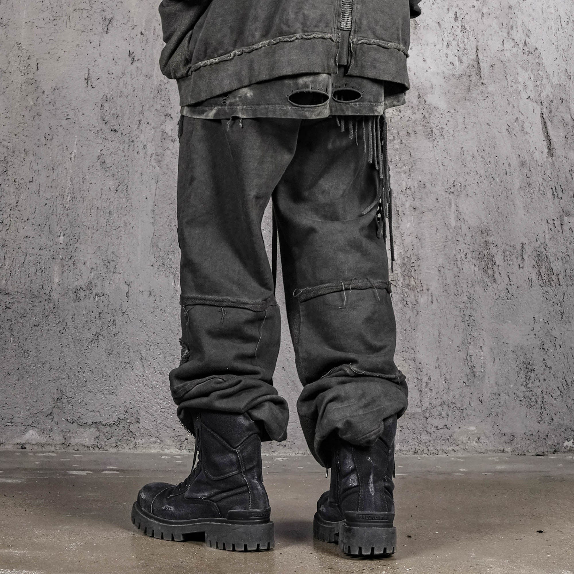 UNDERWATER Distressed Demon Clad Deconstructed Pants