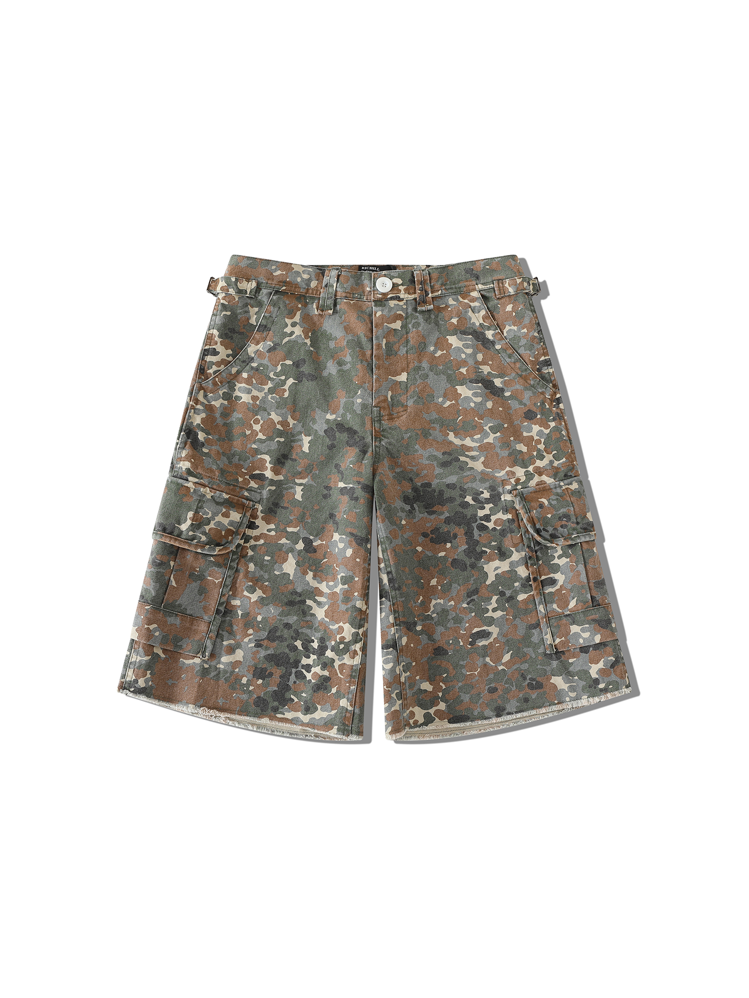 RICHILL Washed Camo Cargo Shorts