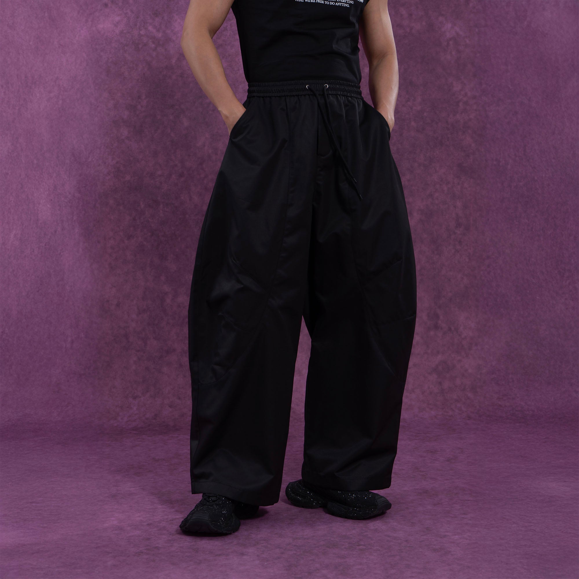 CLP Curved Panel Oversized Parachute Pants
