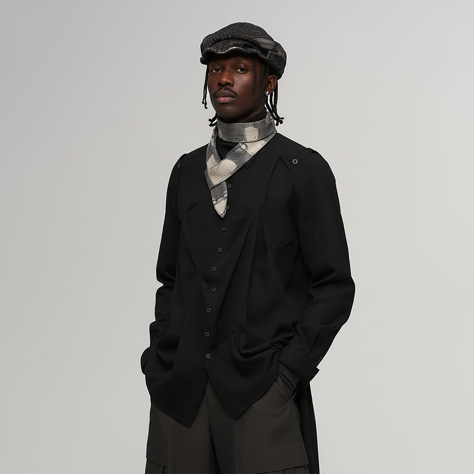 ILNya Nieternite Nifutur Asymmetrical Draped Seamed Shirt