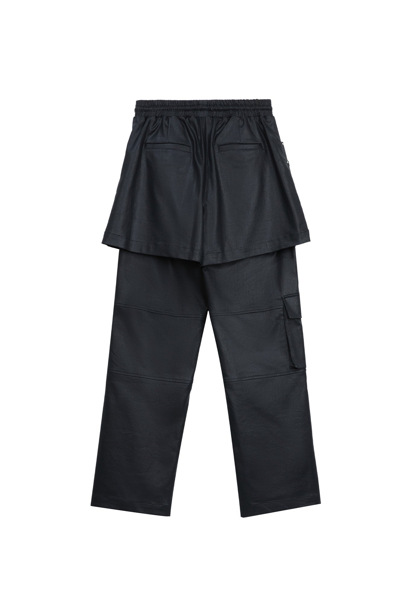 VANN VALRENCE Rivet Layered Coated Denim Pants