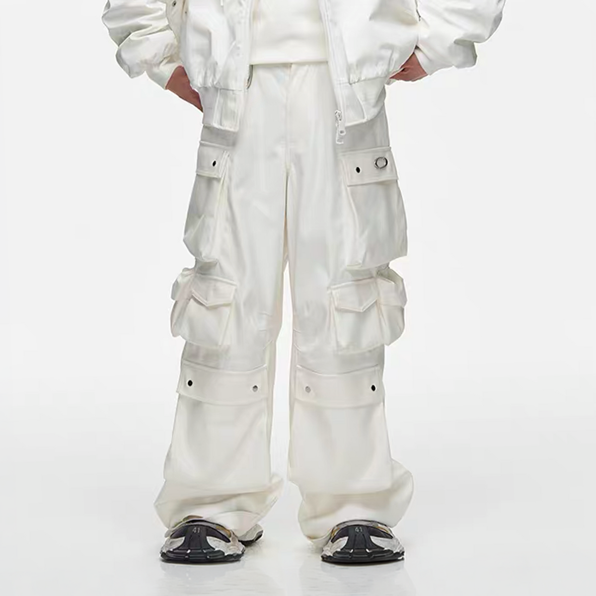 ARDENCODE Oversized Multi-Pocket Cargo Wide-Leg Pants, premium urban and streetwear designers apparel on PROJECTISR.com, ARDENCODE