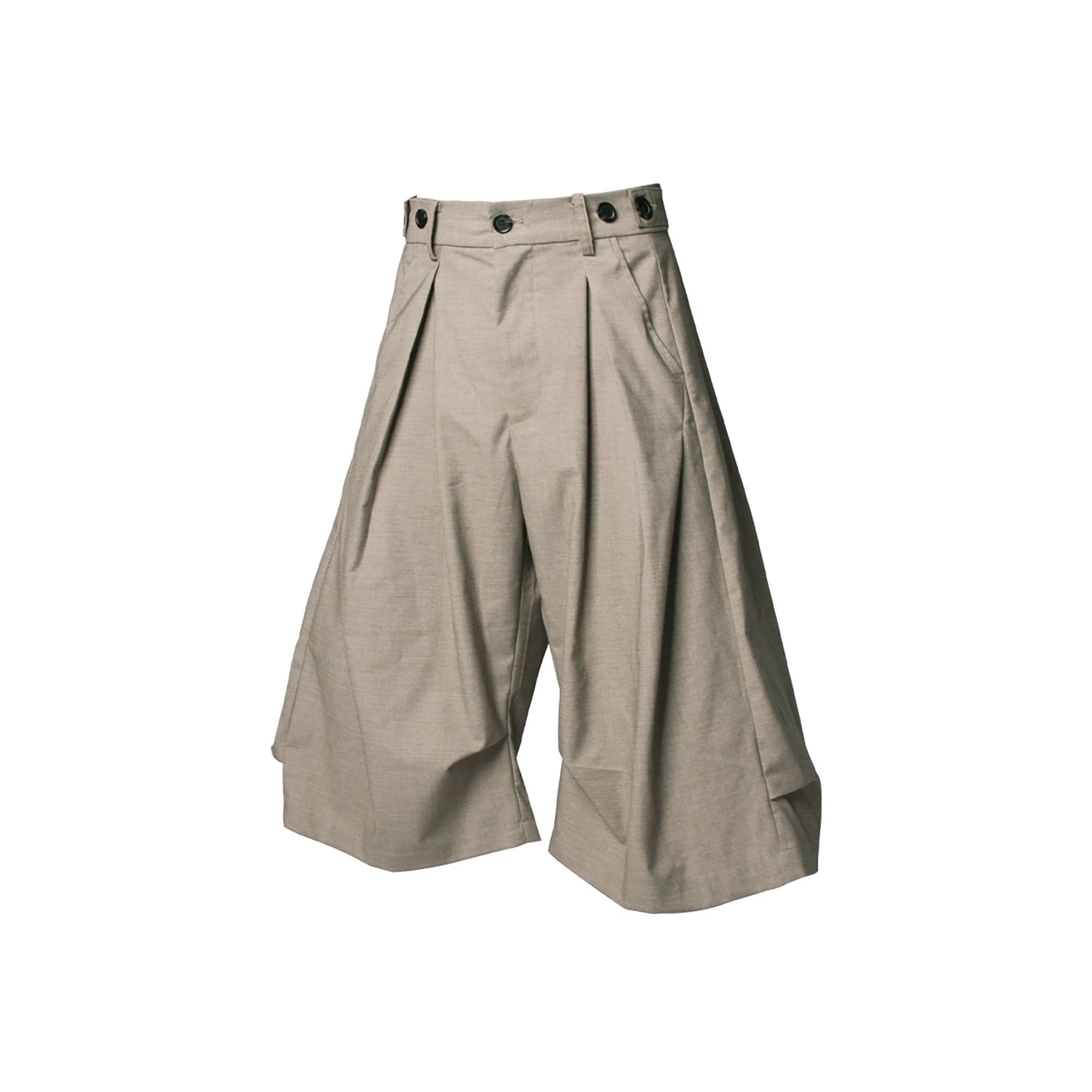RELABEL Pleated Drape Wide-Leg Shorts
