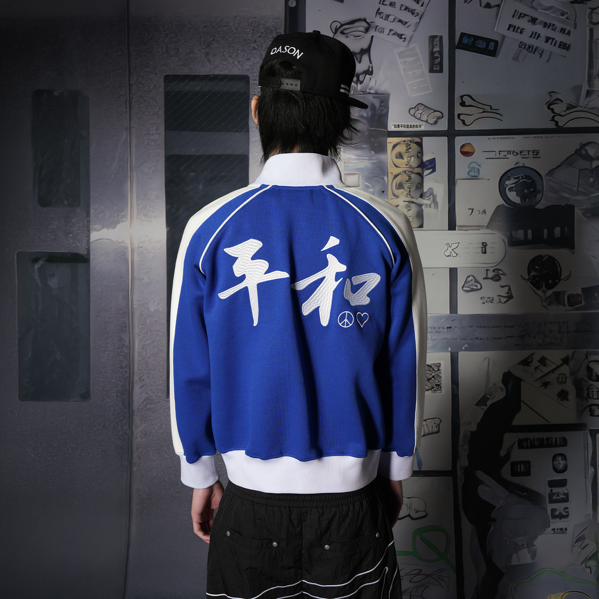 VINKID Spliced Embroidered Zip-Up Oversized Jacket, premium urban and streetwear designers apparel on PROJECTISR.com, VINKID