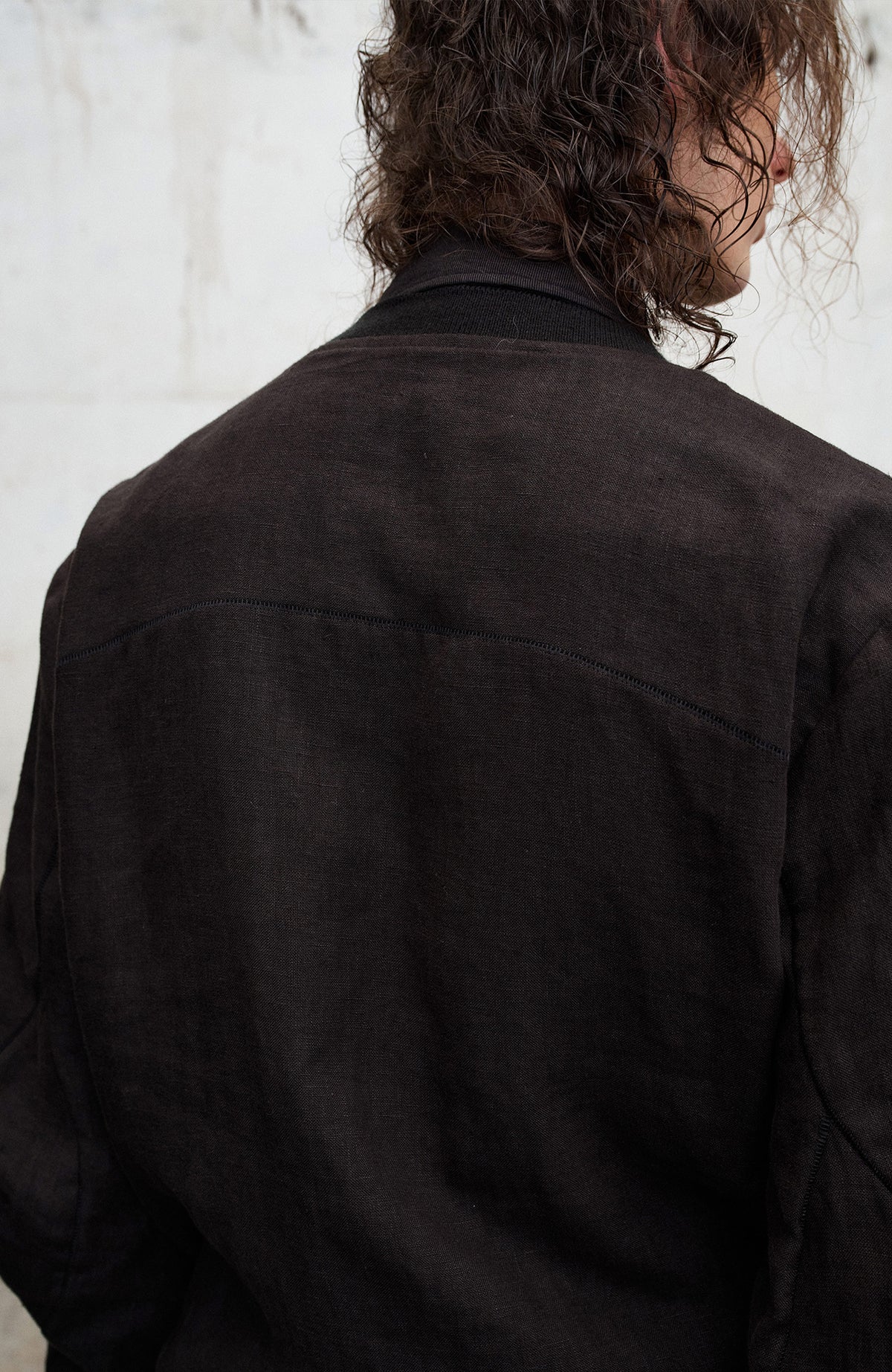 ILNya Nieternite Nifutur Asymmetrical Ribbed-Splice Short Jacket
