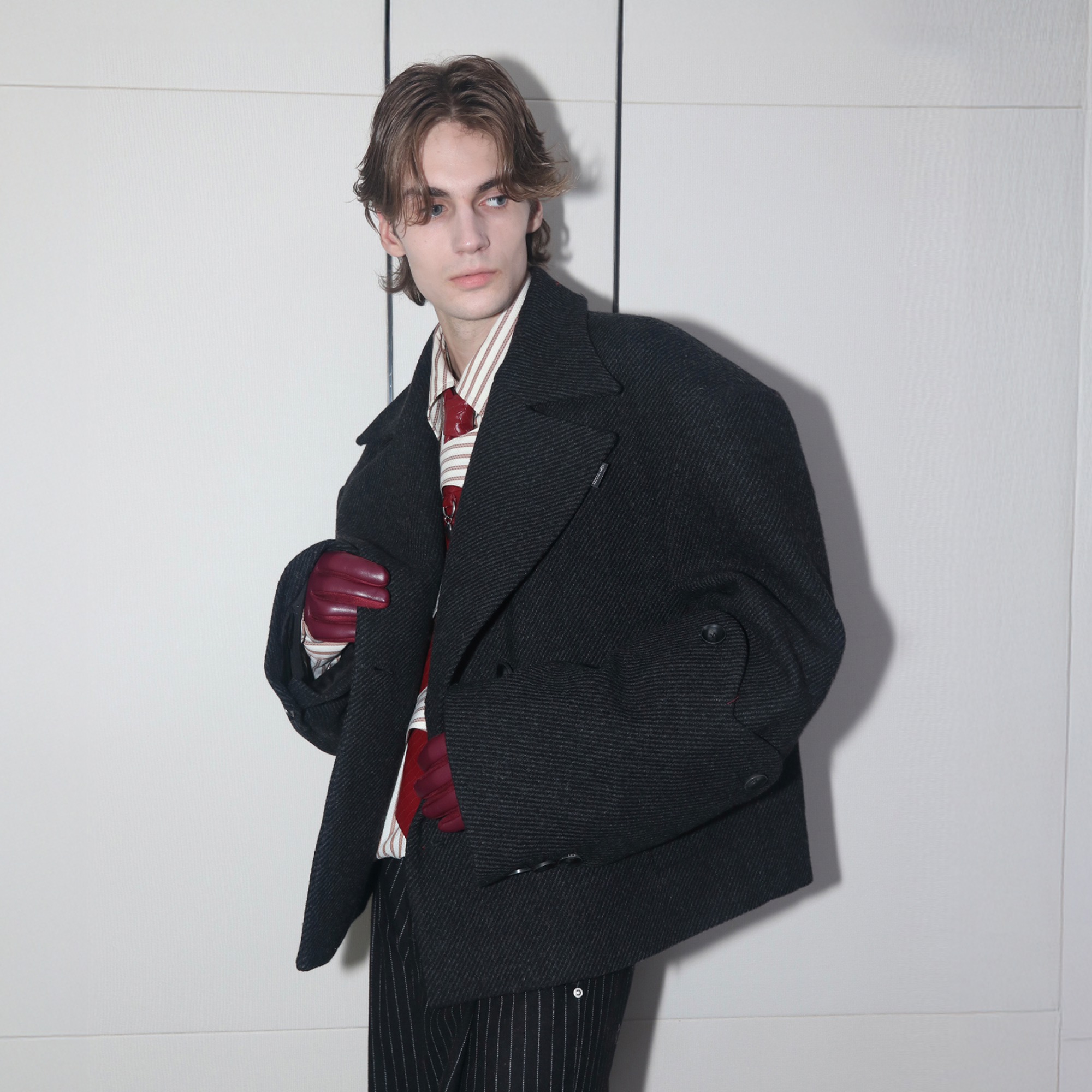 ASSEEN Double-Breast Wool-Blend Oversized Coat