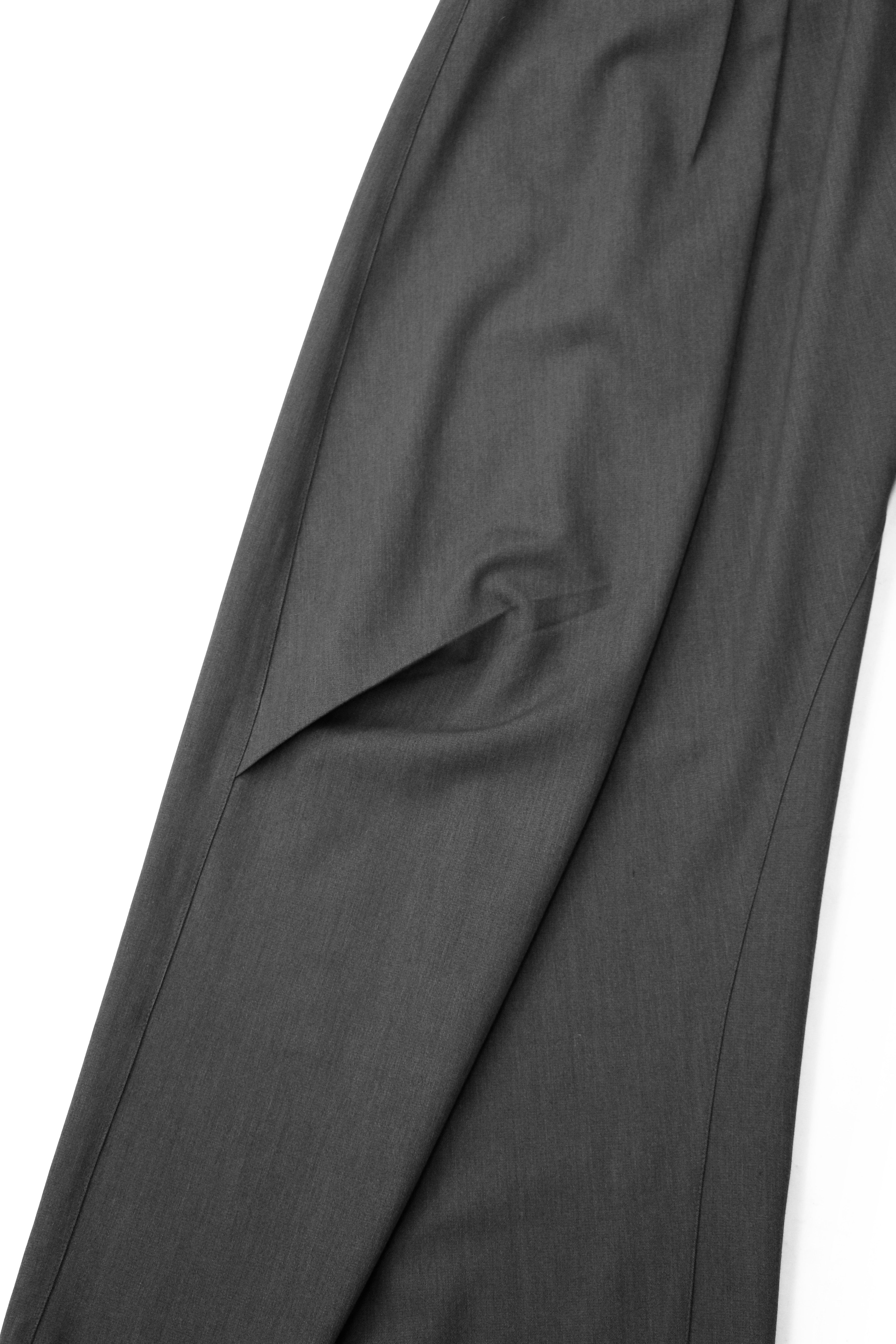 RELABEL Wool-Blend Pleated Draped Wide-Leg Pants Gray, premium urban and streetwear designers apparel on PROJECTISR.com, RELABEL