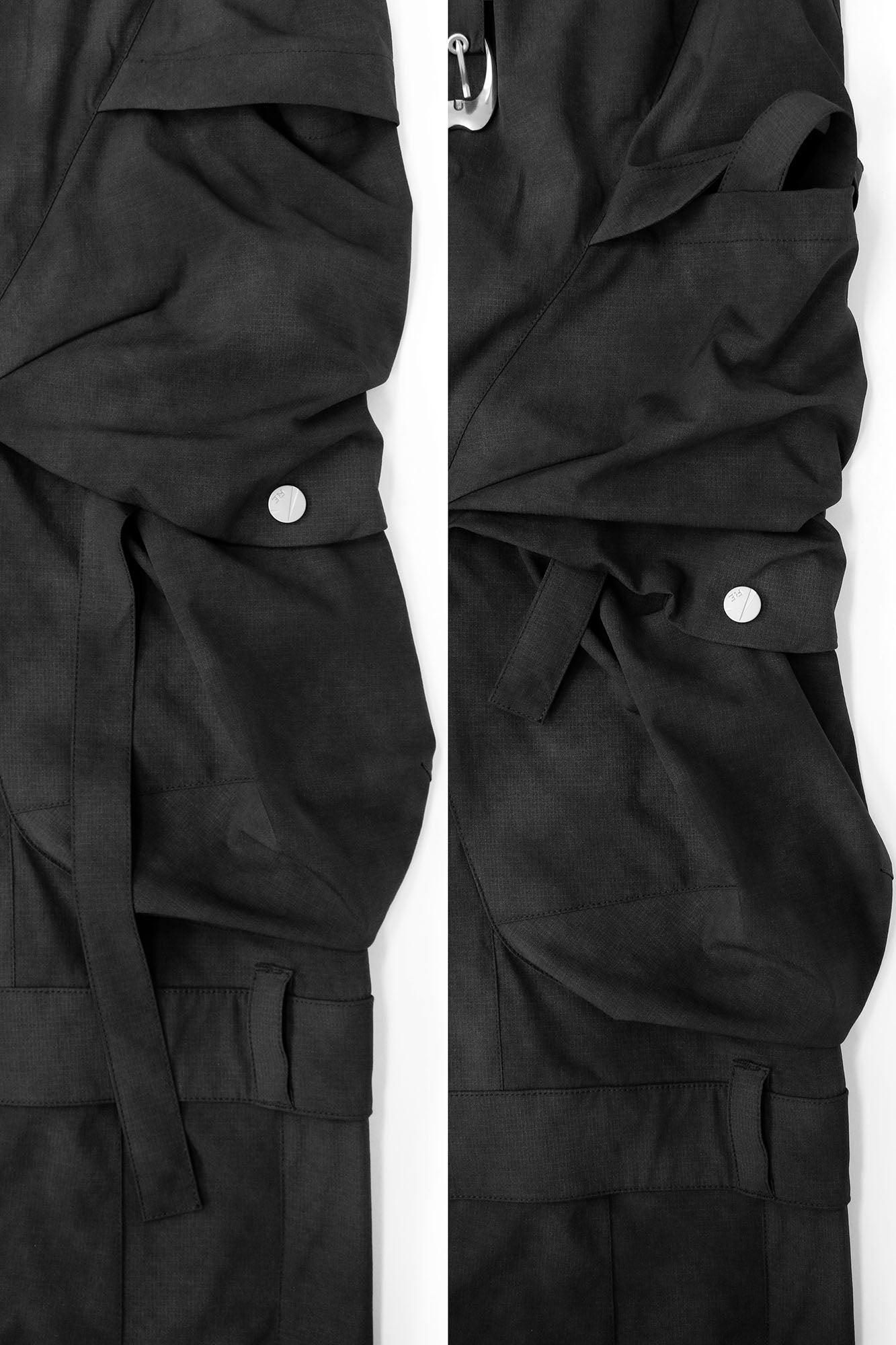 RELABEL Detachable Ruched Inverted Waist Cargo Pants, premium urban and streetwear designers apparel on PROJECTISR.com, RELABEL