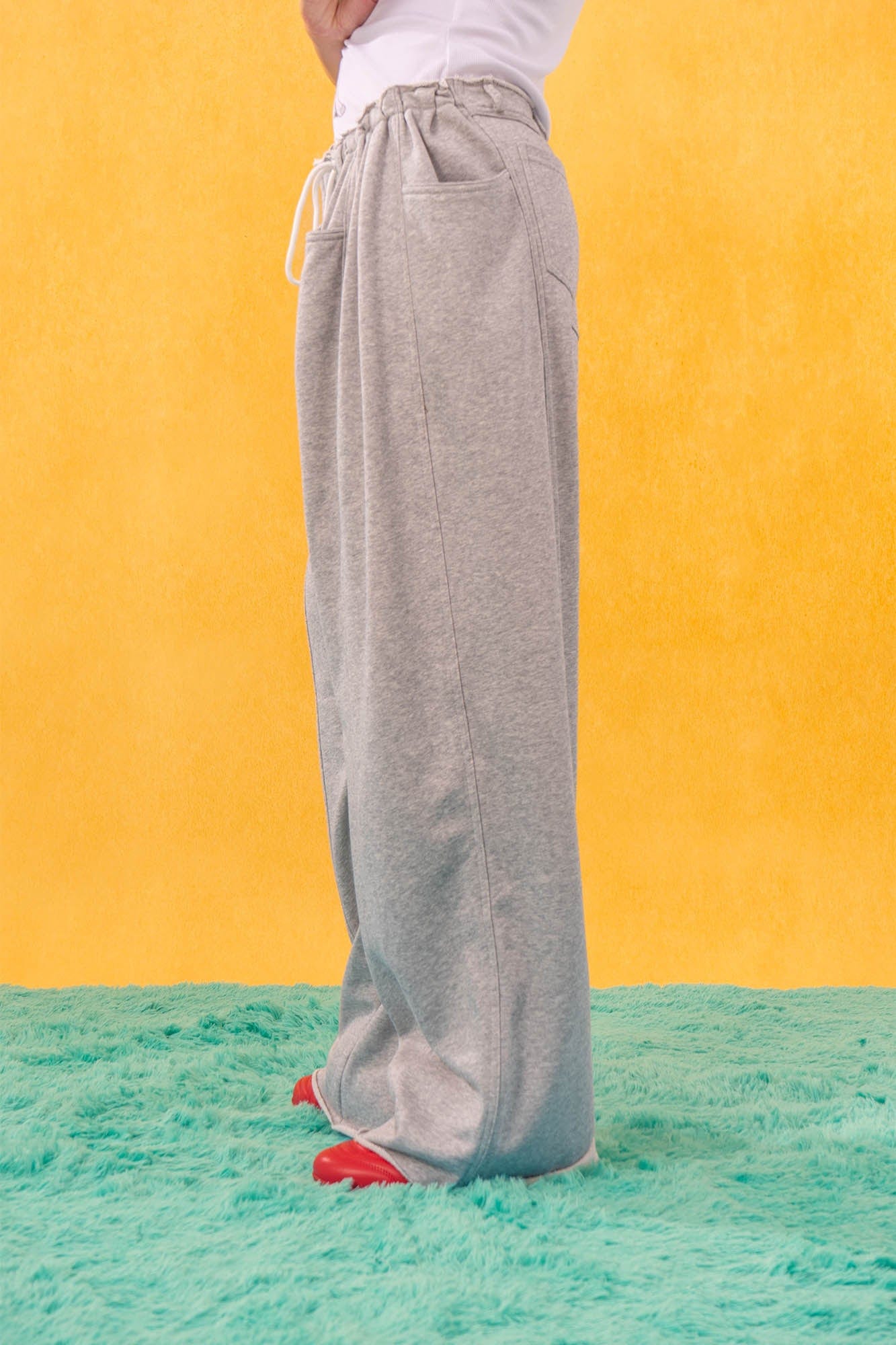 CLP Middle Spliced Ruched-Waist Sweatpants