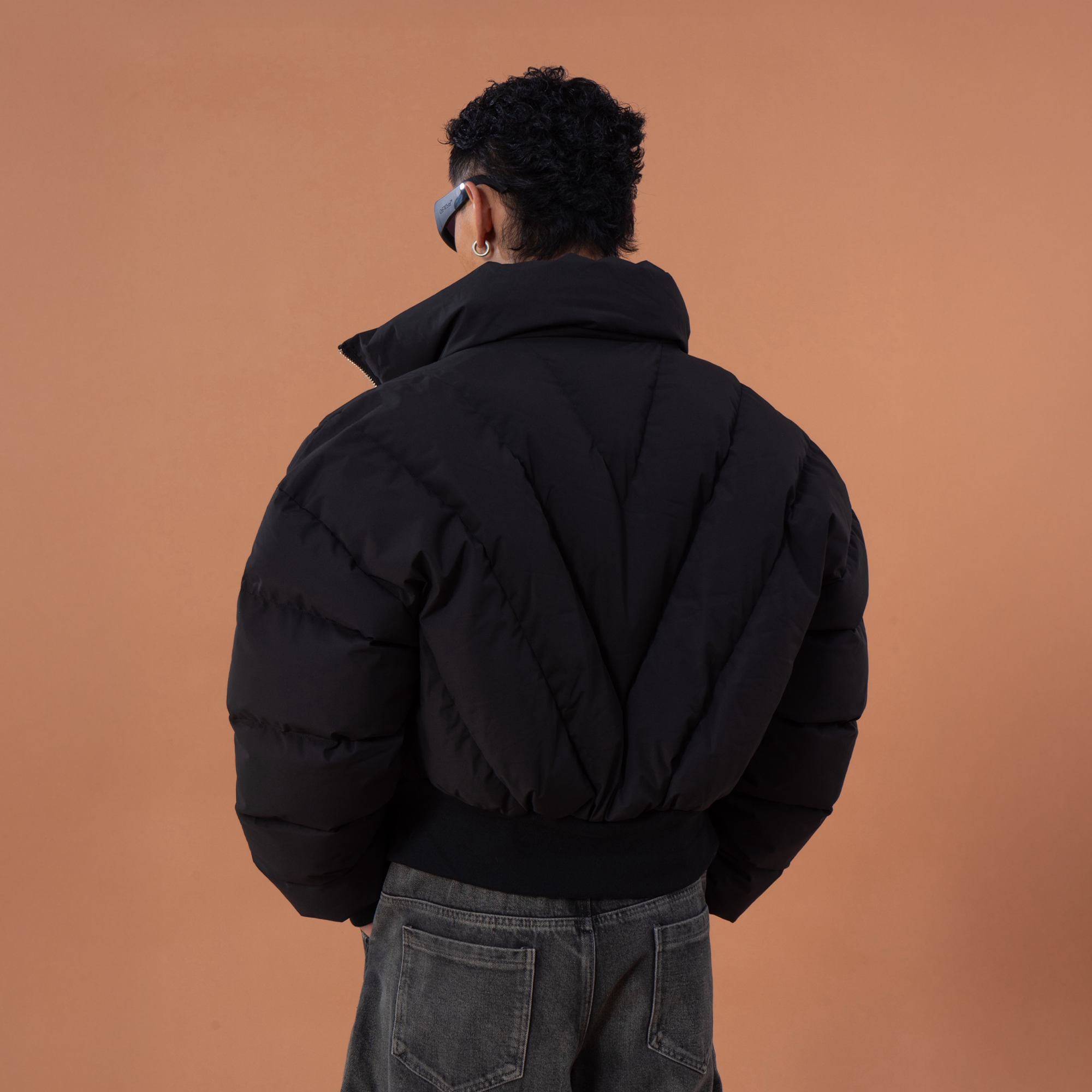 CLP V-Stitch Cropped Bubble Puffer Jacket