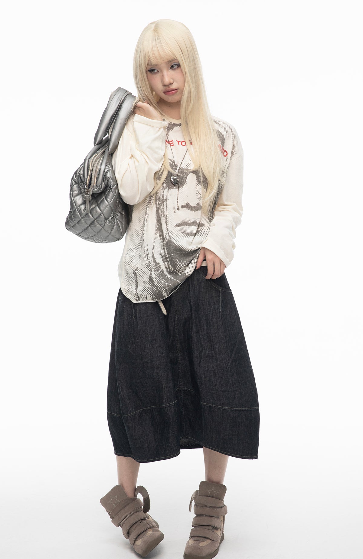 SADSOUP Retro Portrait Graphic Long-Sleeve Tee