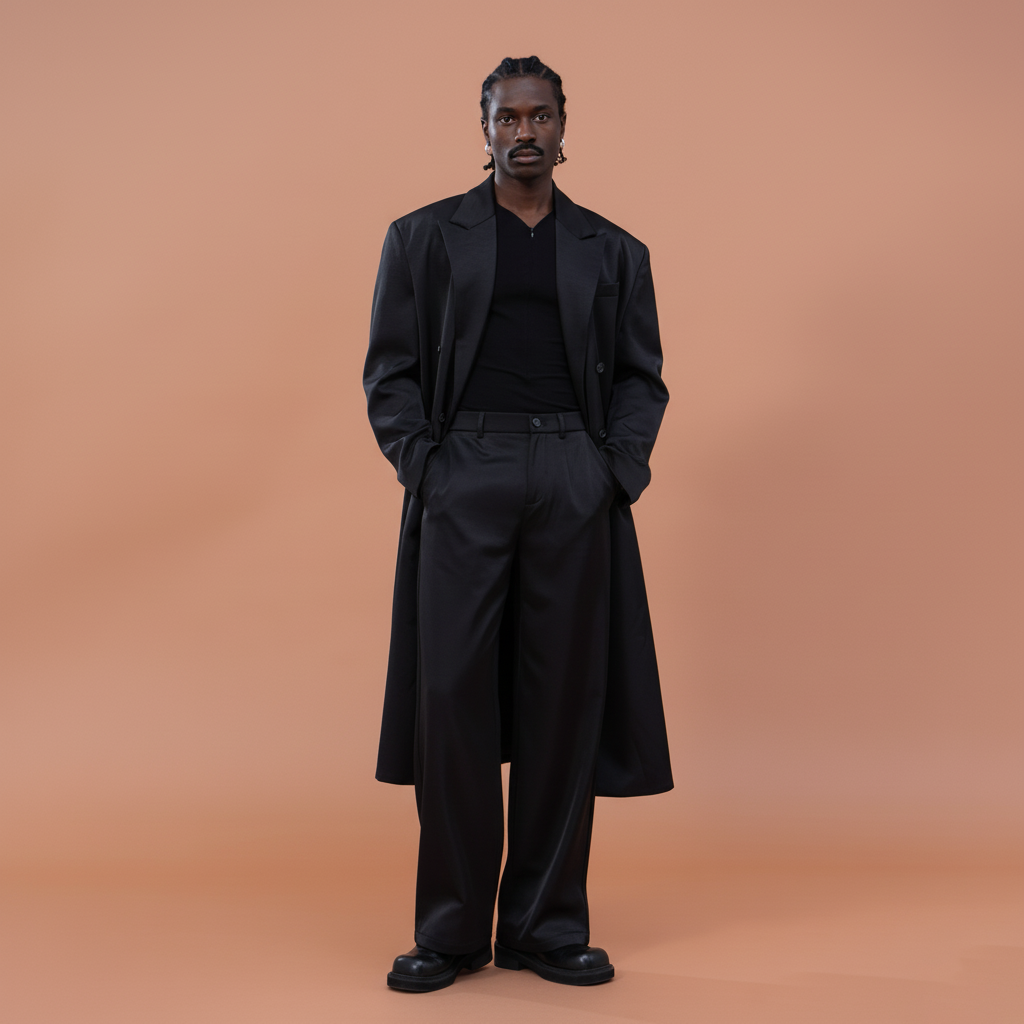 CLP Satin Padded Drape Coat, premium urban and streetwear designers apparel on PROJECTISR.com, CLP