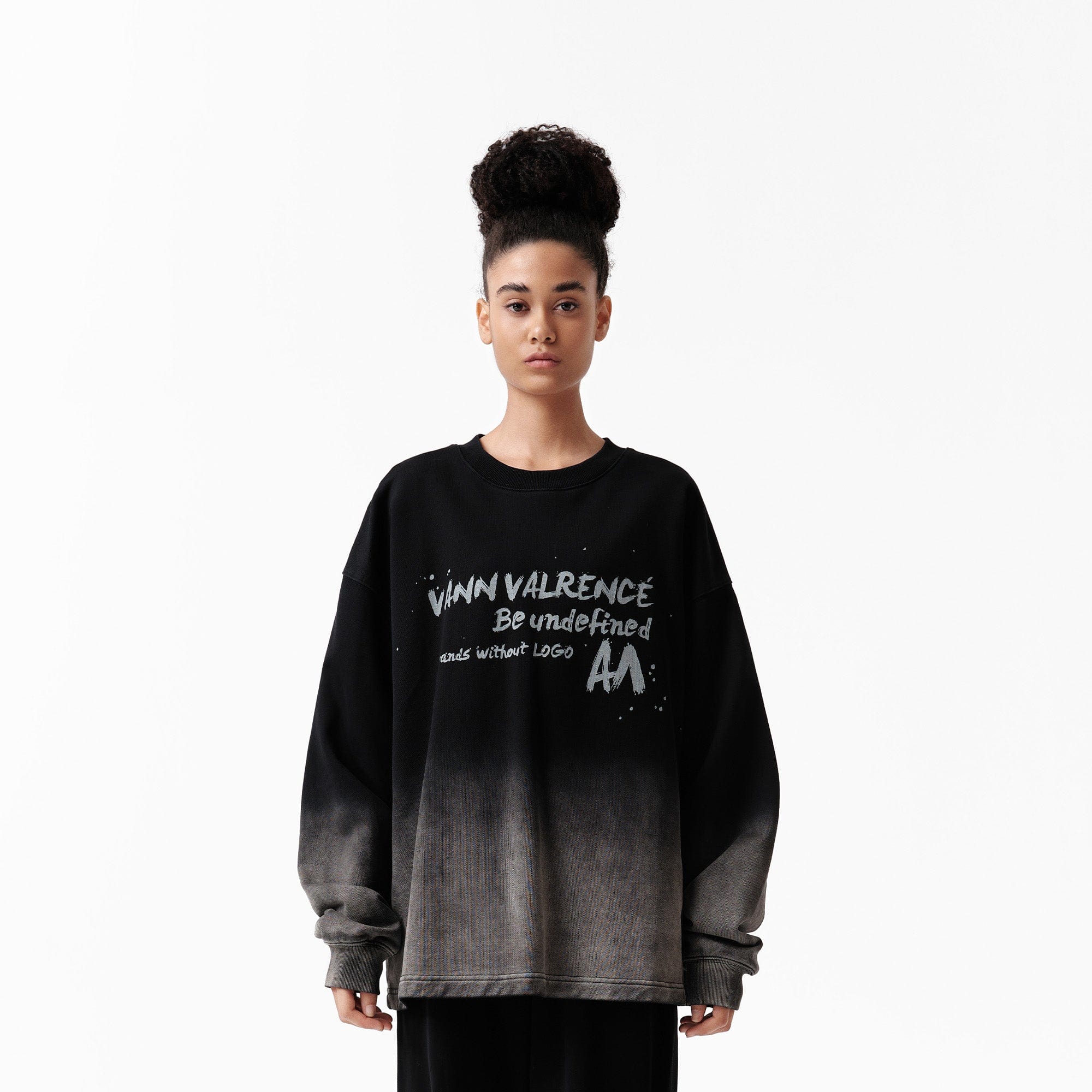 VANN VALRENCE Gradient Washed Oversized Sweatshirt
