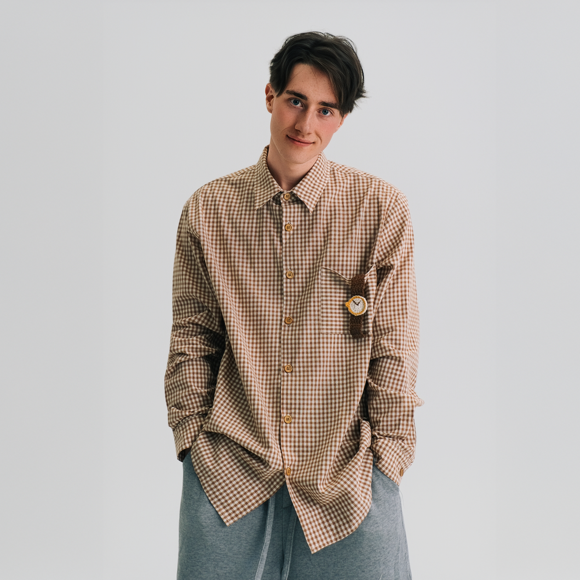 WIID Neck Tie Gingham Shirt