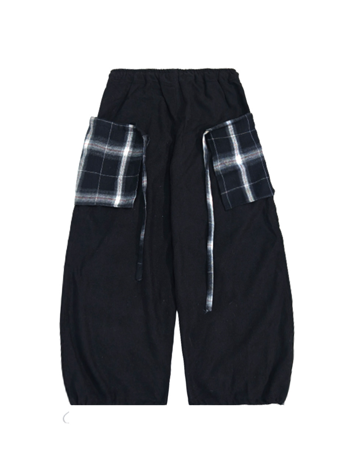 UUCSCC Layered Plaid Wide-Leg Jogger Pants
