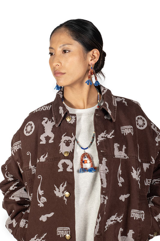 NERHI Tribal Wool Pendant Necklace