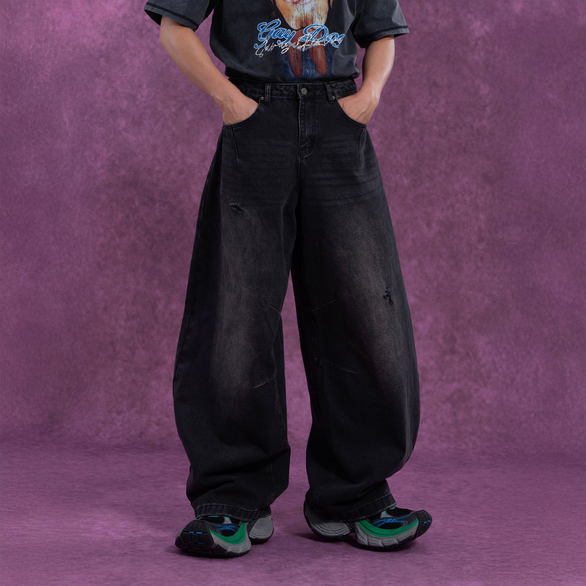 CLP Washed Balloon-Leg Jeans, premium urban and streetwear designers apparel on PROJECTISR.com, CLP