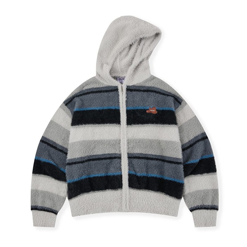 CONKLAB Mohair Stripes Zip-Up Hoodie, premium urban and streetwear designers apparel on PROJECTISR.com, Conklab