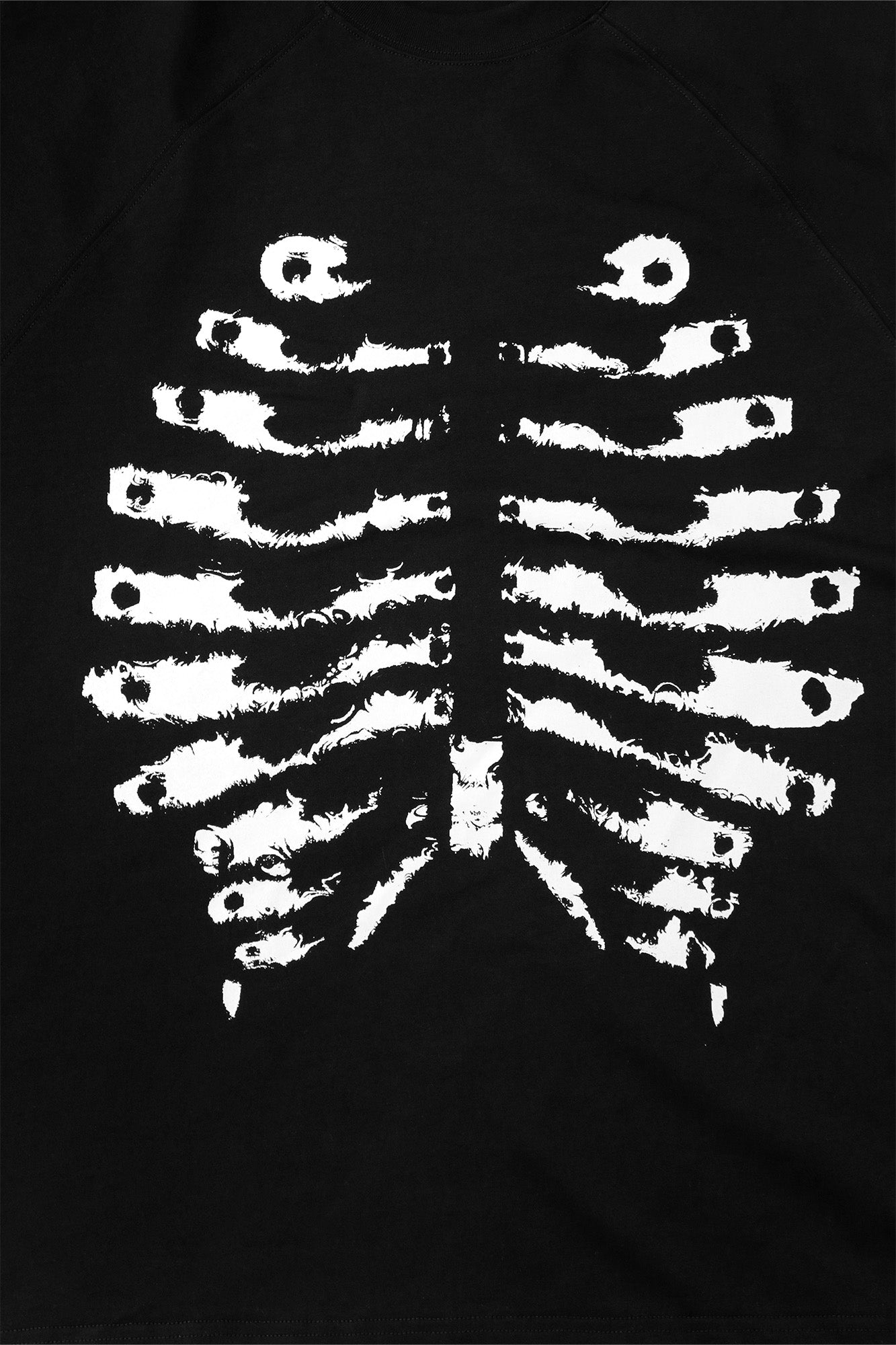 RELABEL Distressed Skeleton Graphic Oversized T-Shirt, premium urban and streetwear designers apparel on PROJECTISR.com, RELABEL