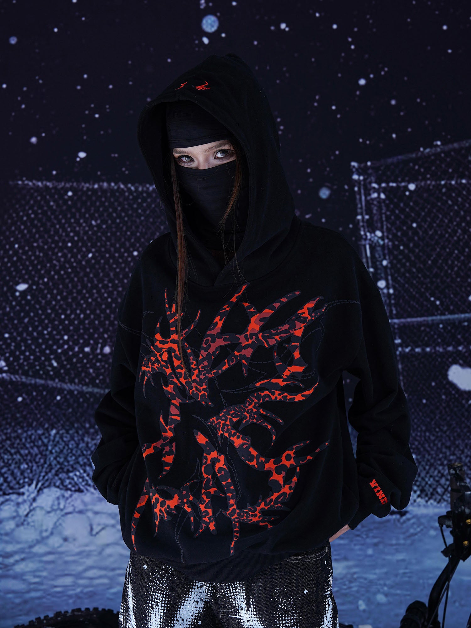 VINKID Leopard Thorn Patch Hoodie