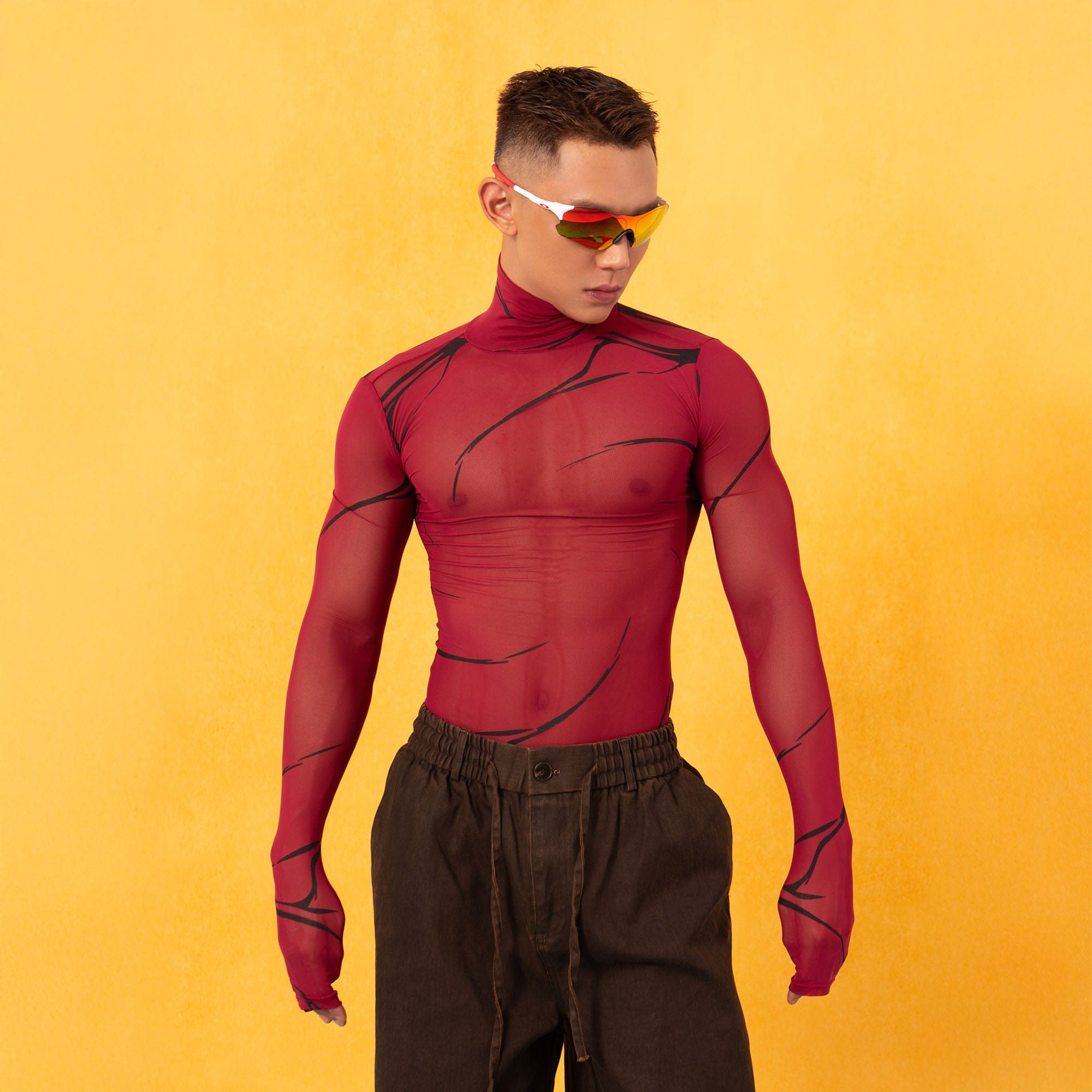 CLP Lightning Mesh Sheer Slim Turtleneck, premium urban and streetwear designers apparel on PROJECTISR.com, CLP