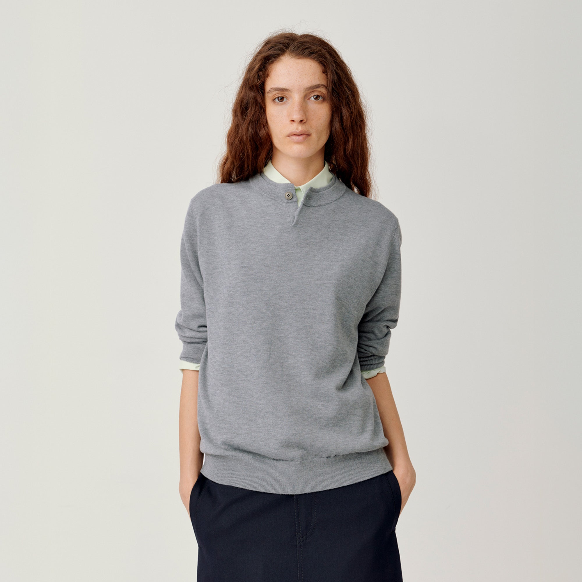 OPICLOTH Essential Layered Collar Sweater