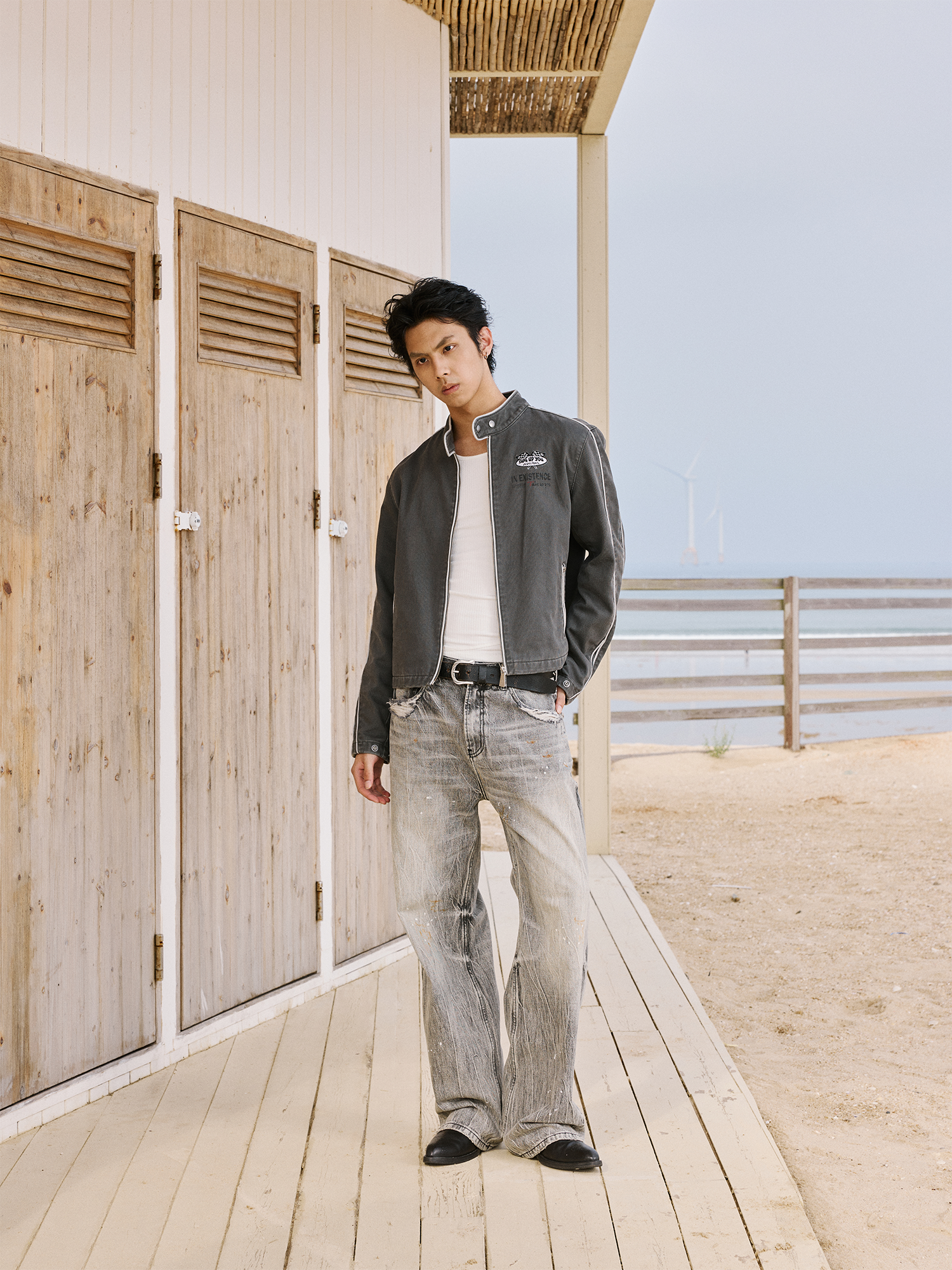 IN EXISTENCE Selvedge Slub Yarn Straight-Leg Jeans