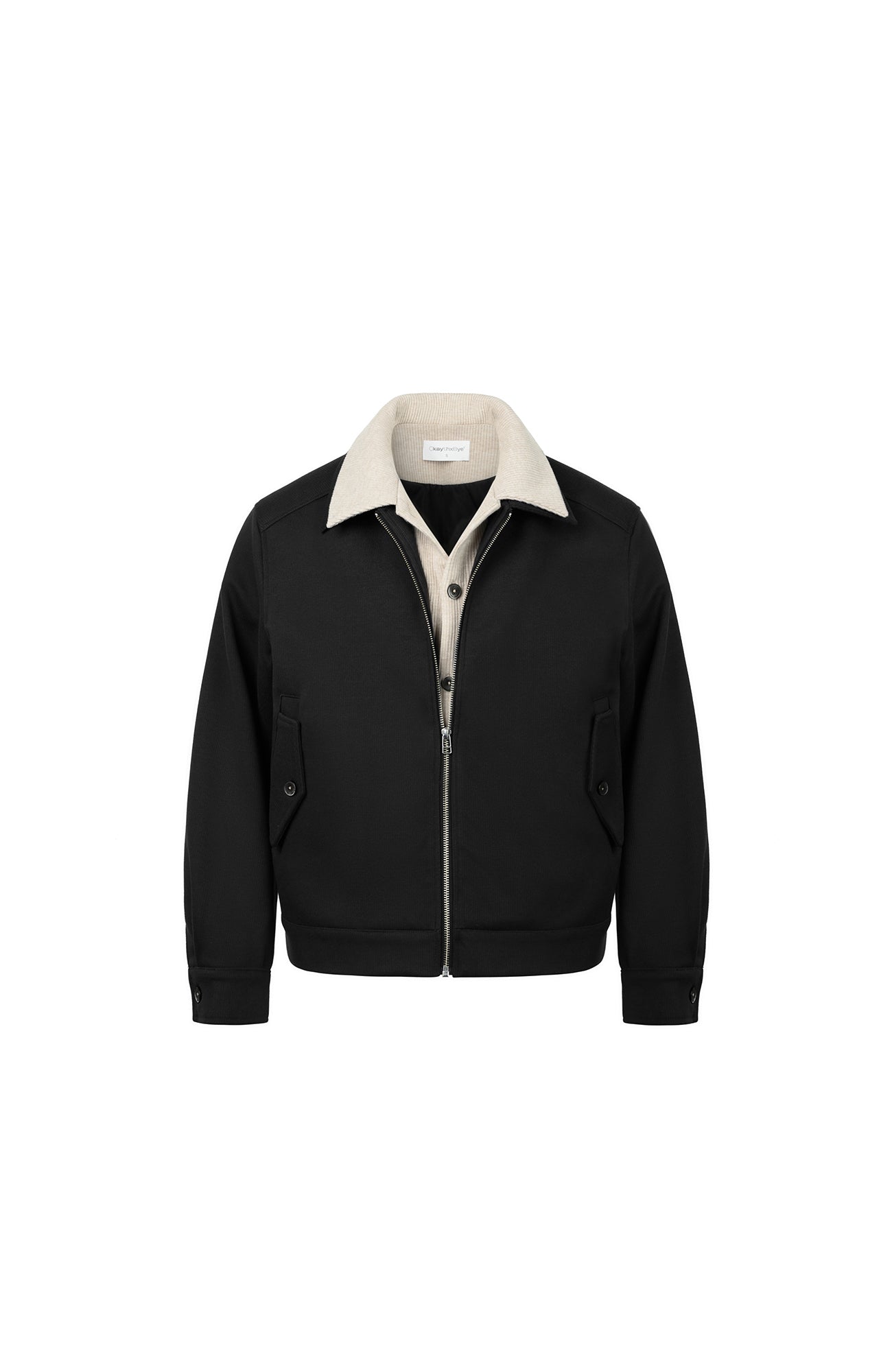 OKAYTHXBYE Faux-Layer Knit-Inset Jacket