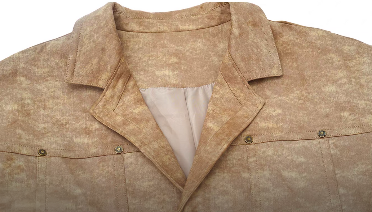 TIWILLTANG Washed Suede-Effect Oversized Jacket