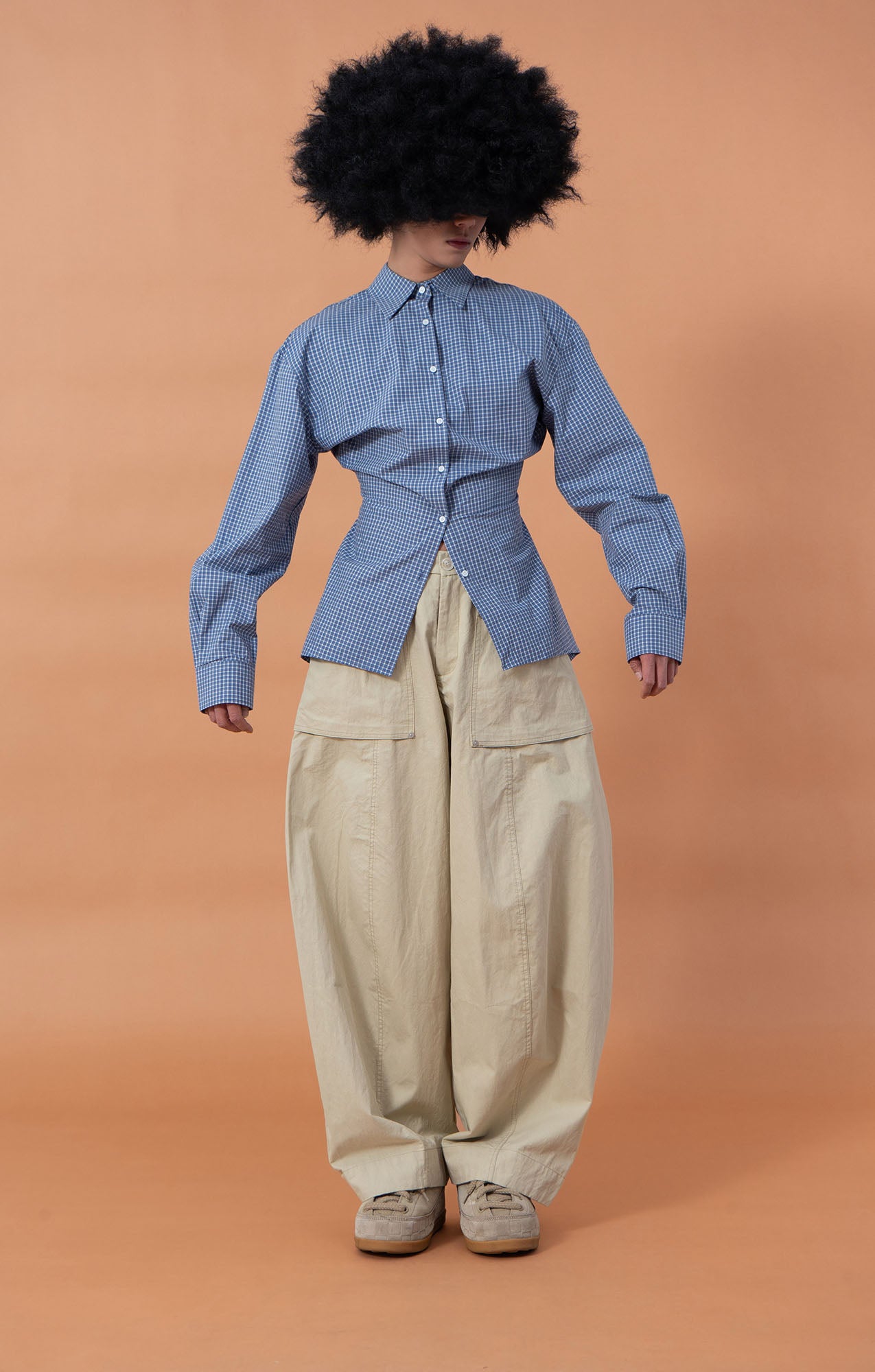CLP Gingham Corset-Waist Shirt, premium urban and streetwear designers apparel on PROJECTISR.com, CLP