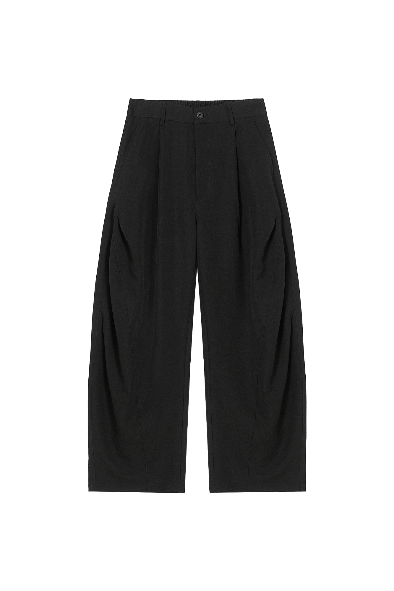 CLP Draped Elastic-Waist Curved Trousers